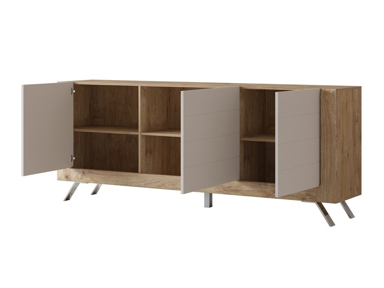 Sideboard Sovera 103 (Goldene Eichenholzoptik + Kaschmir)