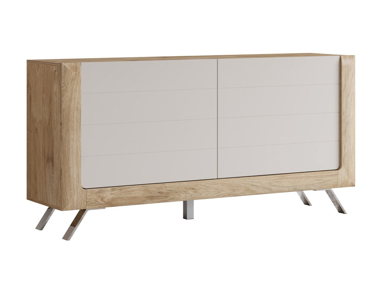 Sideboard Sovera 107 (Goldene Eichenholzoptik + Kaschmir)