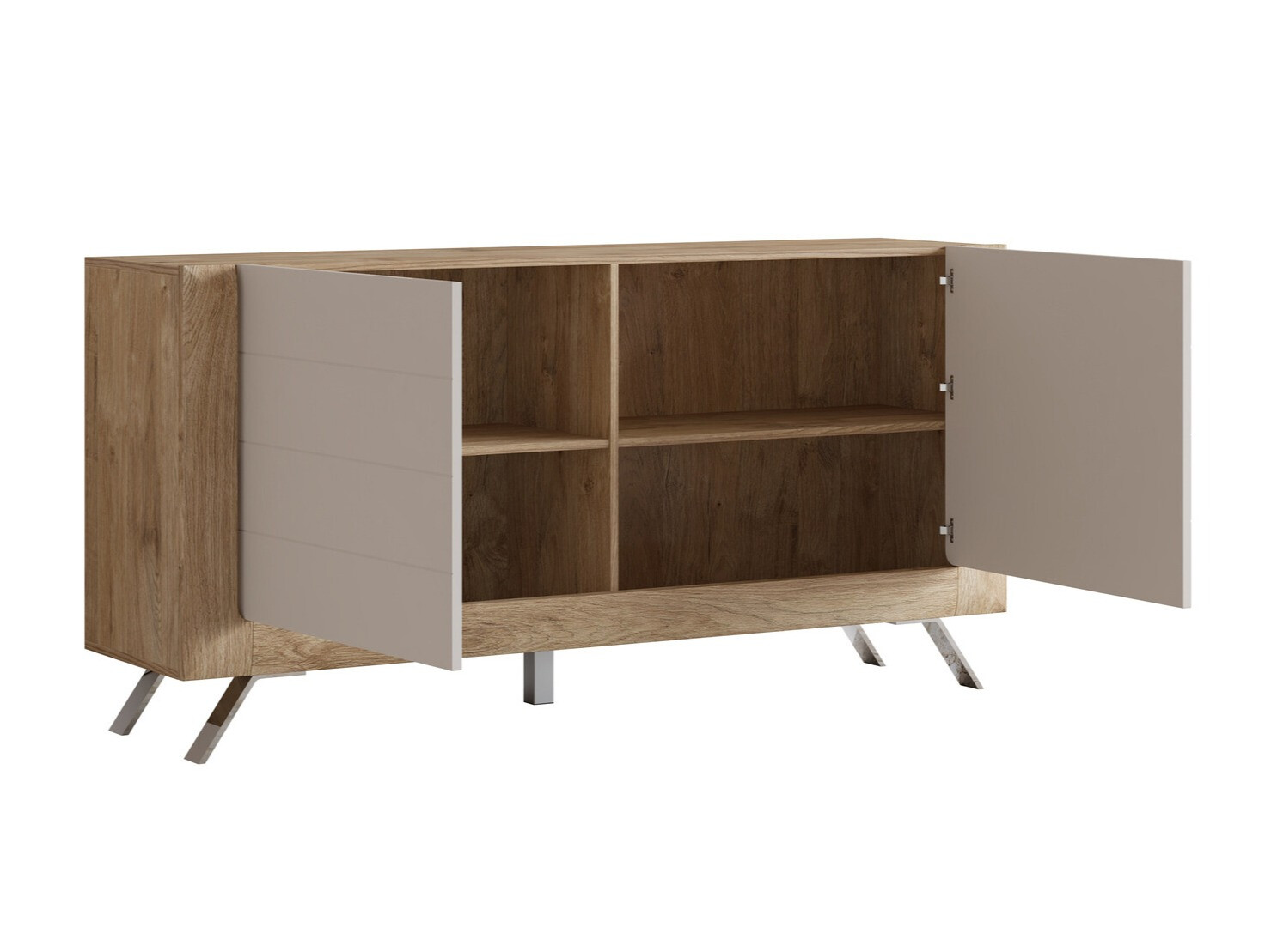 Sideboard Sovera 107 (Goldene Eichenholzoptik + Kaschmir)