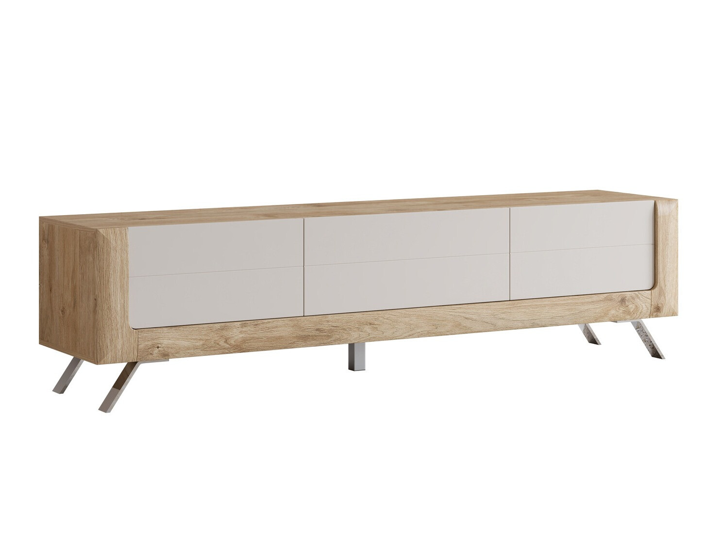 TV-Möbel Sovera 104 (Goldene Eichenholzoptik + Kaschmir)