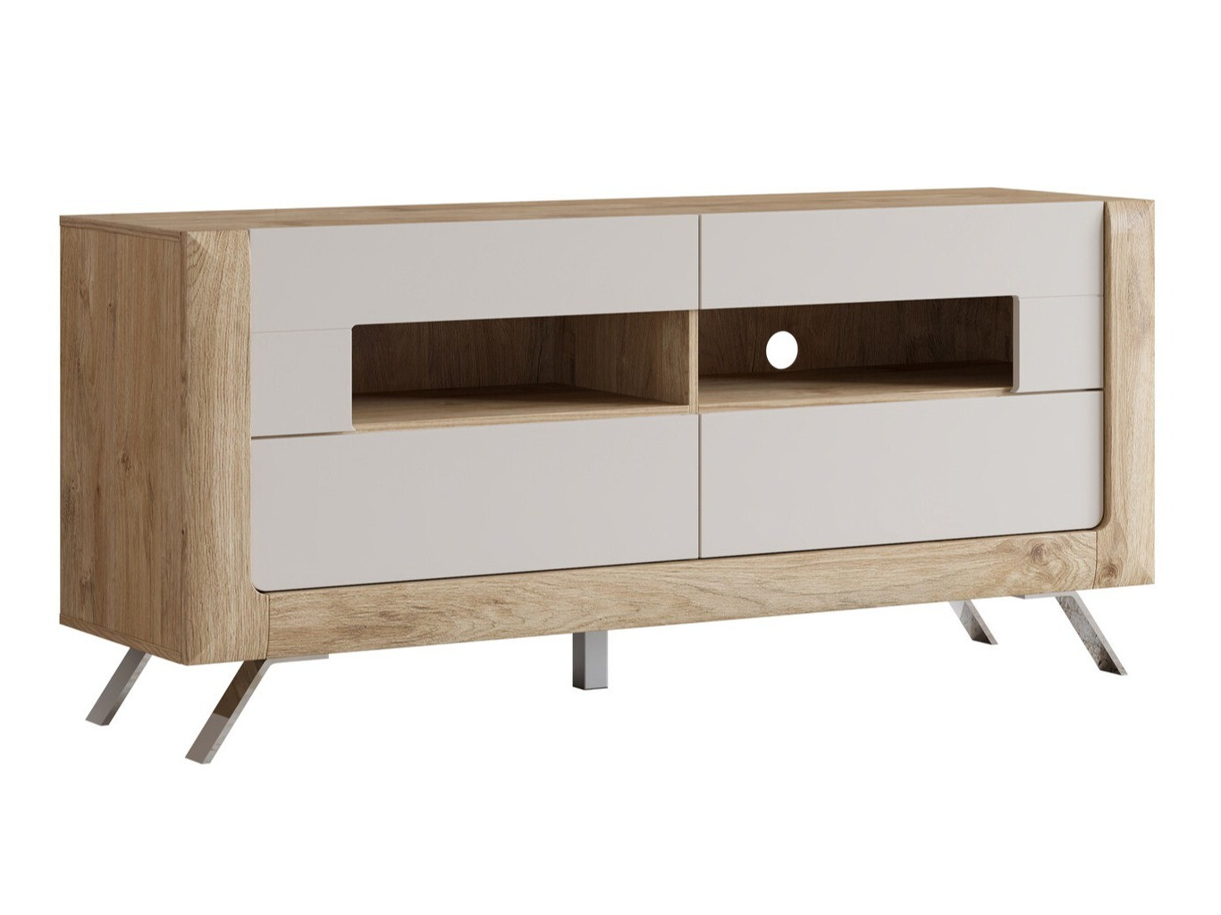 TV-Möbel Sovera 105 (Goldene Eichenholzoptik + Kaschmir)