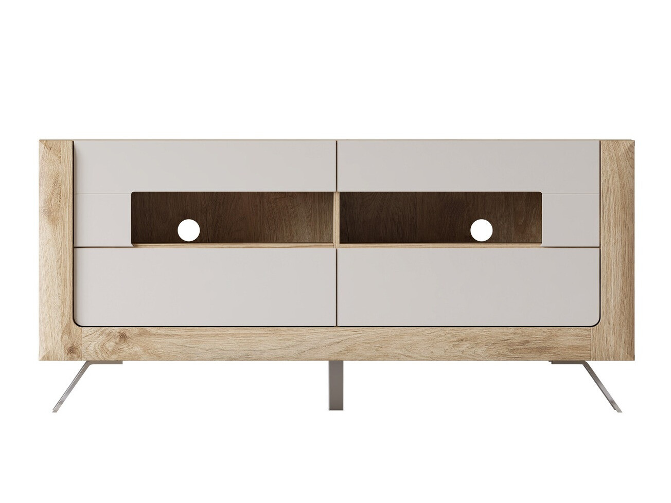 TV-Möbel Sovera 105 (Goldene Eichenholzoptik + Kaschmir)