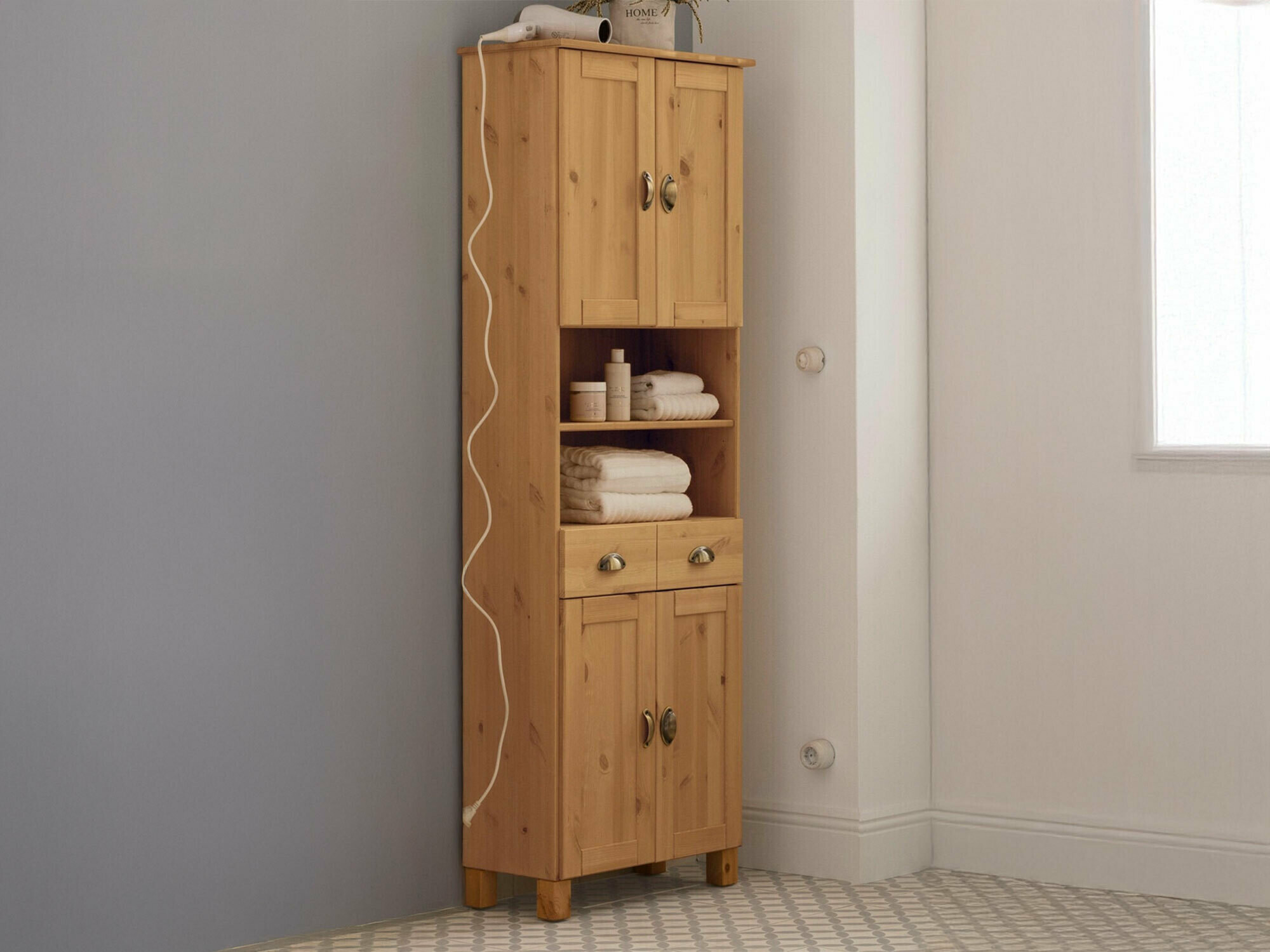 Stehender Badezimmerschrank Serelbu 106 (Hellbraun)
