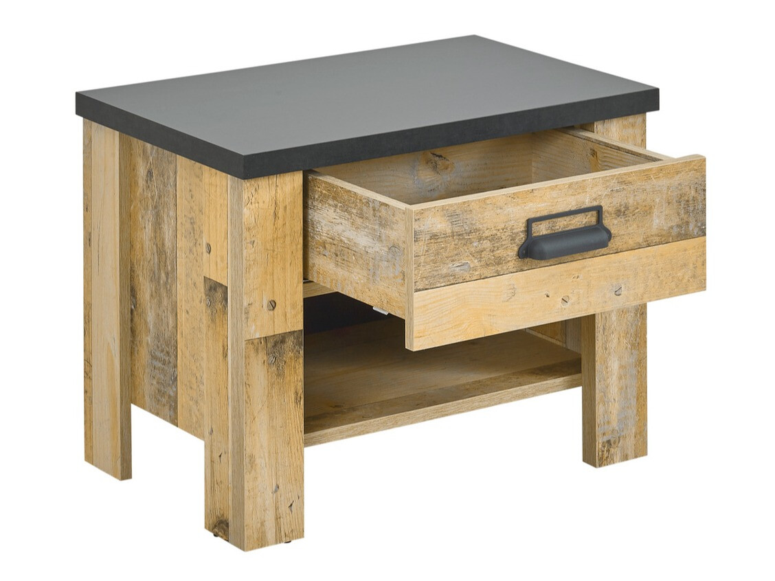 Schlafzimmer-Set Cirtale 128 (Gealtertes Holz + Anthrazit)