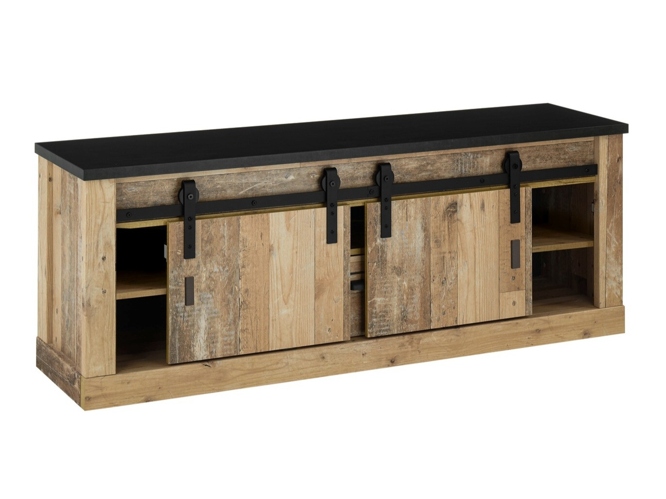 Wohnzimmer-Set Cirtale 131 (Gealtertes Holz + Anthrazit)
