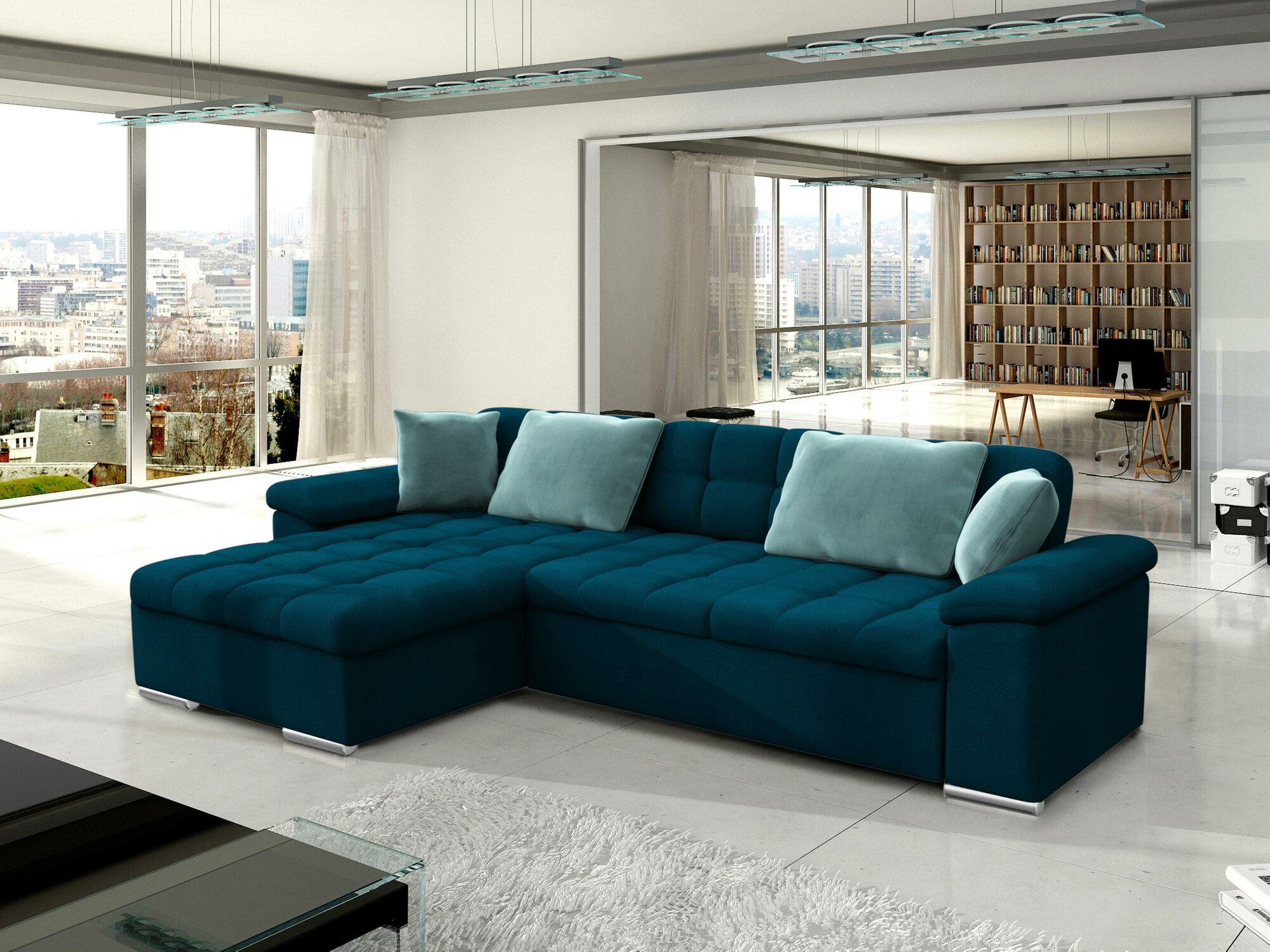 Ecksofa Comfivo Mica II (Venus Velvet 2911 + Prestige 2771)