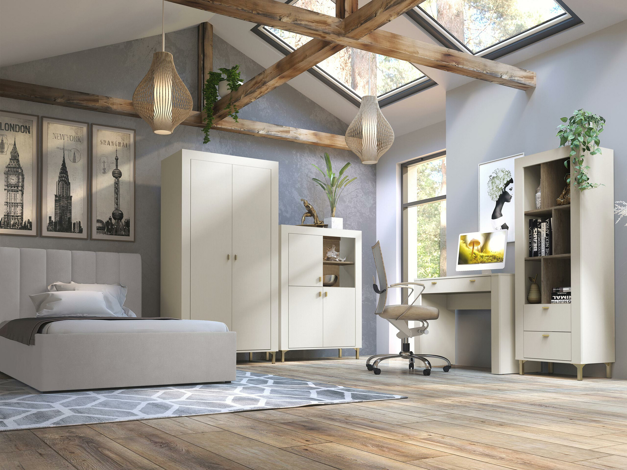 Schlafzimmer-Set Mormavu 116 (Kaschmir)