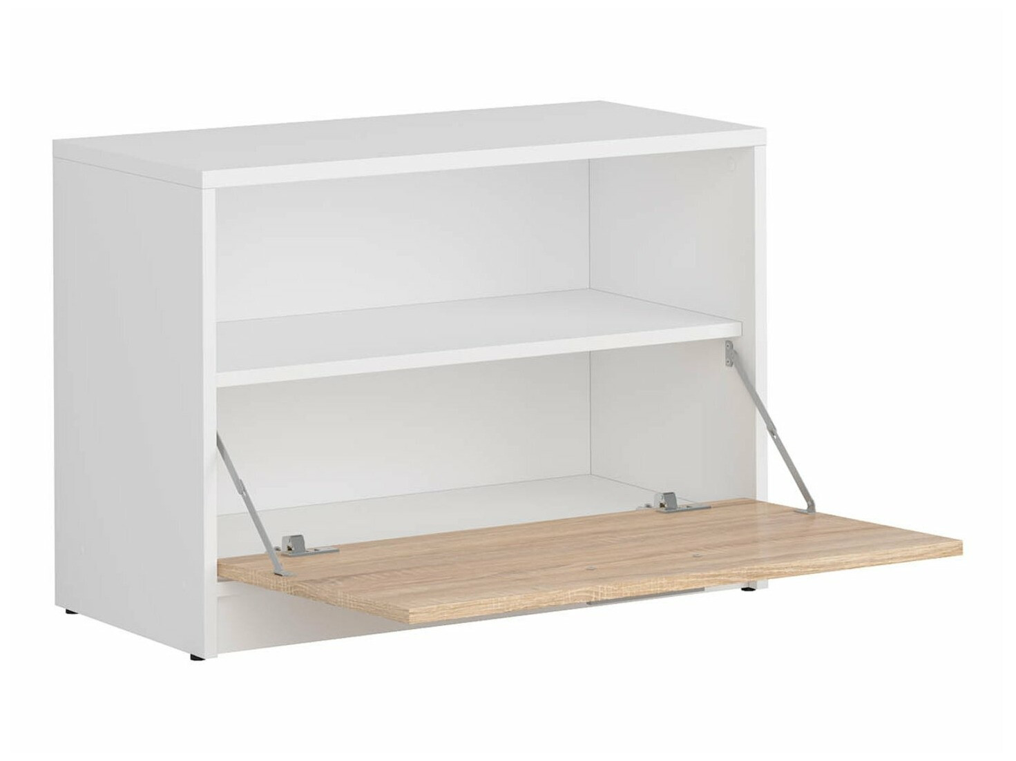 Schuhschrank Novsore 111 (Weiss + Sonoma eichenholz)