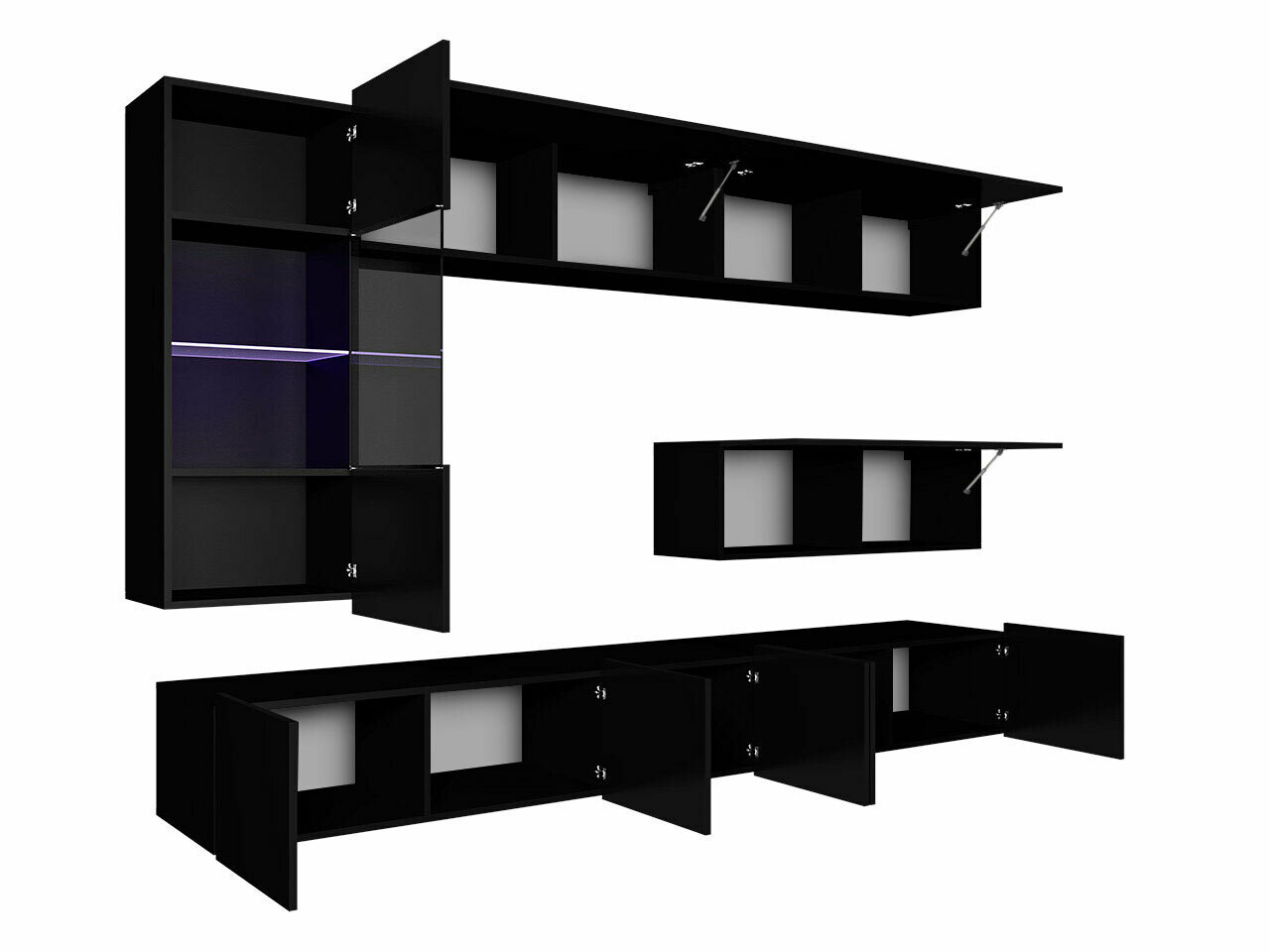 Wohnzimmer-Sets Tivdalu 108 (Weiss + Weiss glänzend)