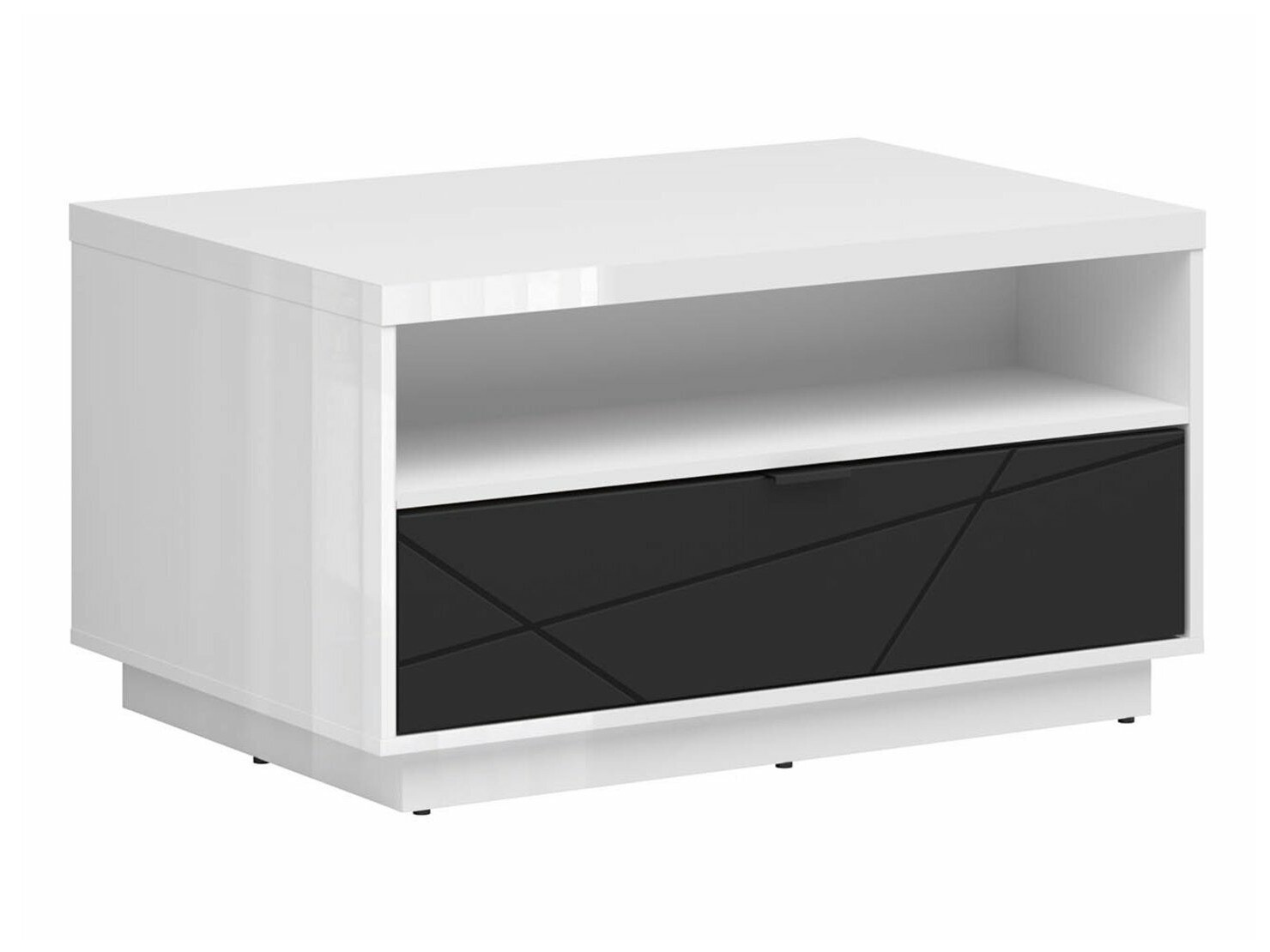 Couchtisch Fivale 117 (Weiss + Mattschwarz)