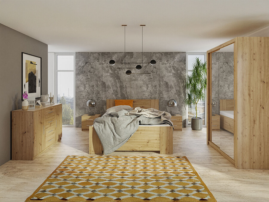 Schlafzimmer-Set Catromi 112 (Artisan Eichenholzoptik)