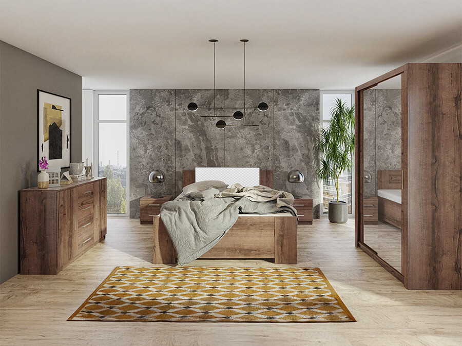 Schlafzimmer-Set Catromi 112 (Klostereiche + Soft Pik 017)