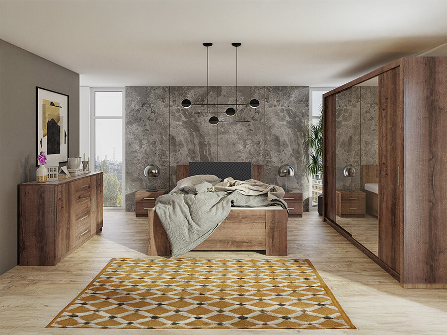 Schlafzimmer-Set Catromi 115 (Klostereiche + Soft Pik 011)