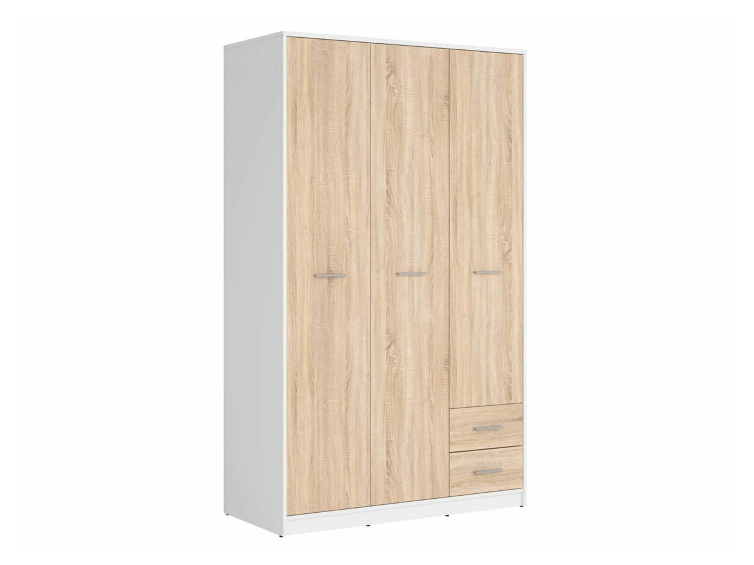 Kleiderschrank Novsore 134 (Weiss + Sonoma-Eiche)