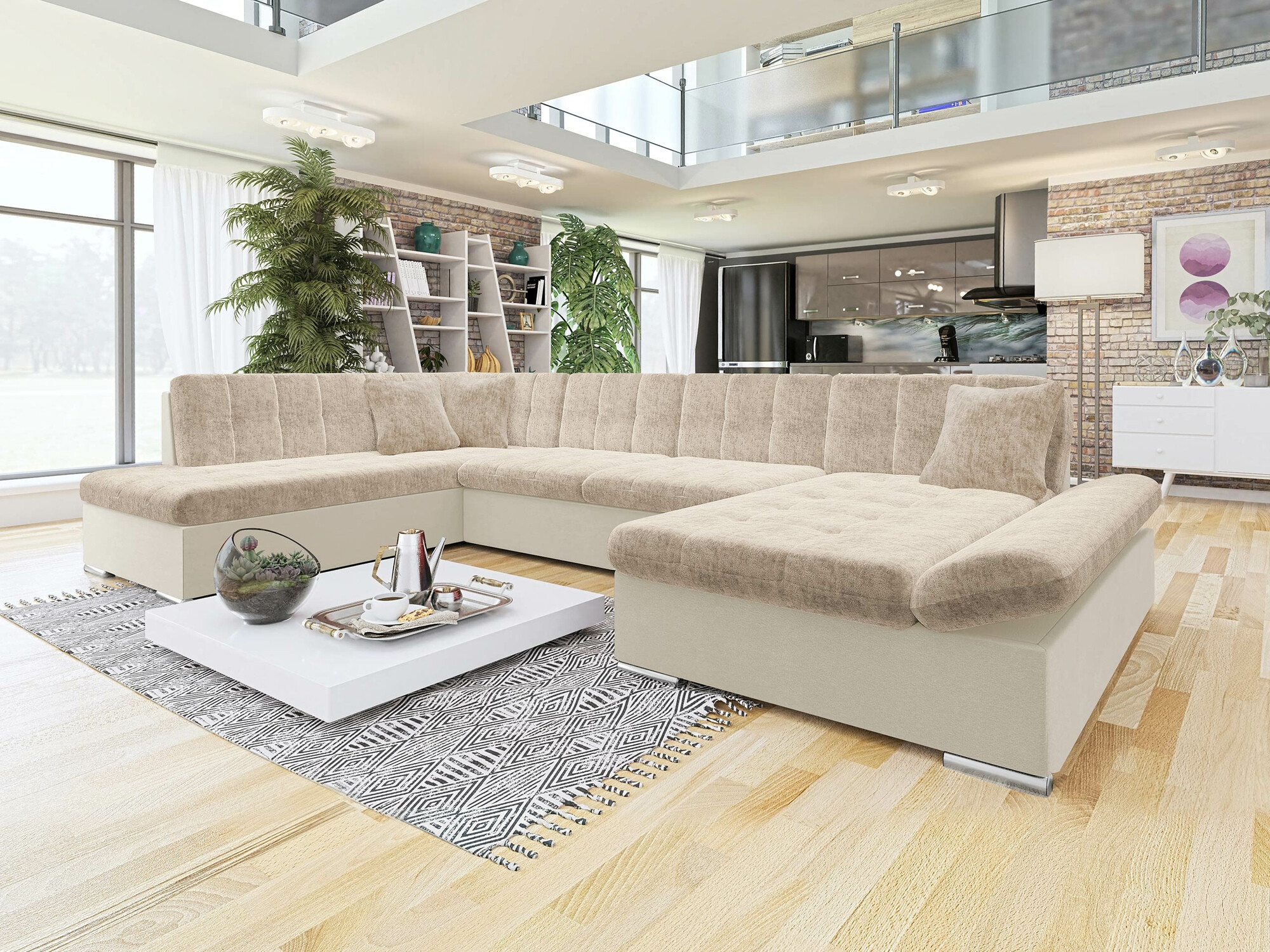 Ecksofa Comfivo Tilia (Venus Velvet 2927 + Miu 2041)