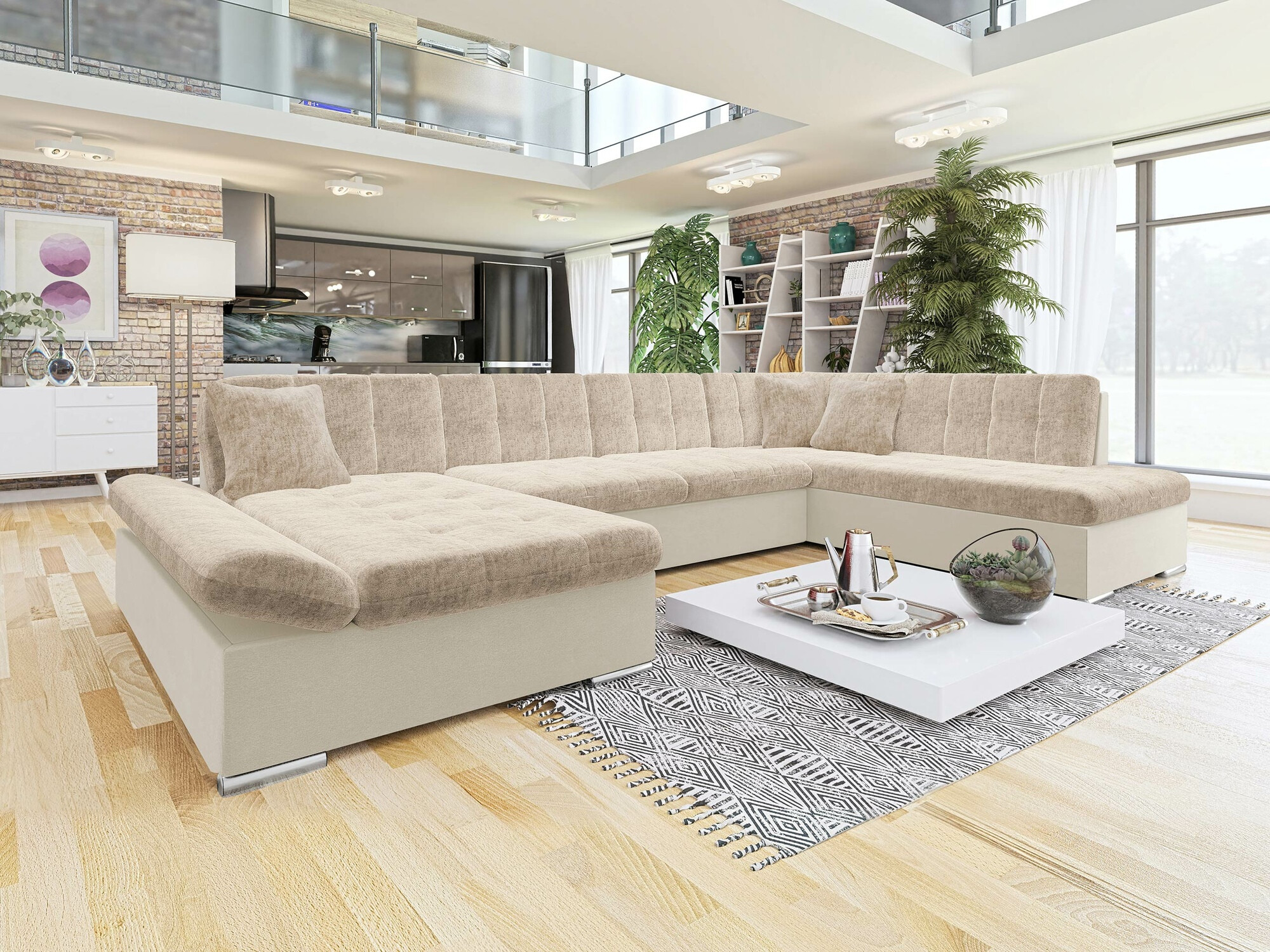 Ecksofa Comfivo Tilia (Venus Velvet 2927 + Miu 2041)