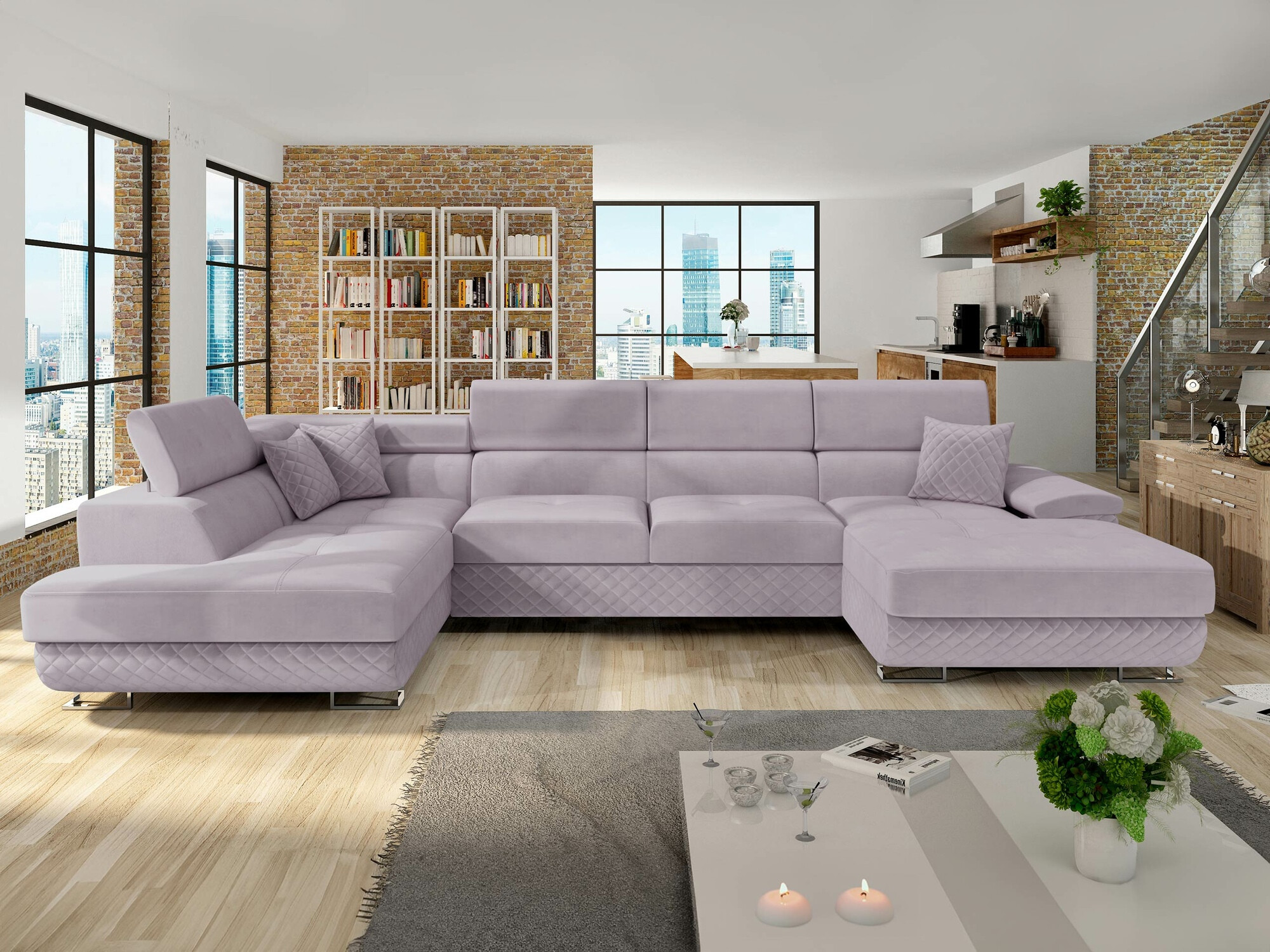 Ecksofa Comfivo Ruta V (Prestige 2765 Karo + Prestige 2765)