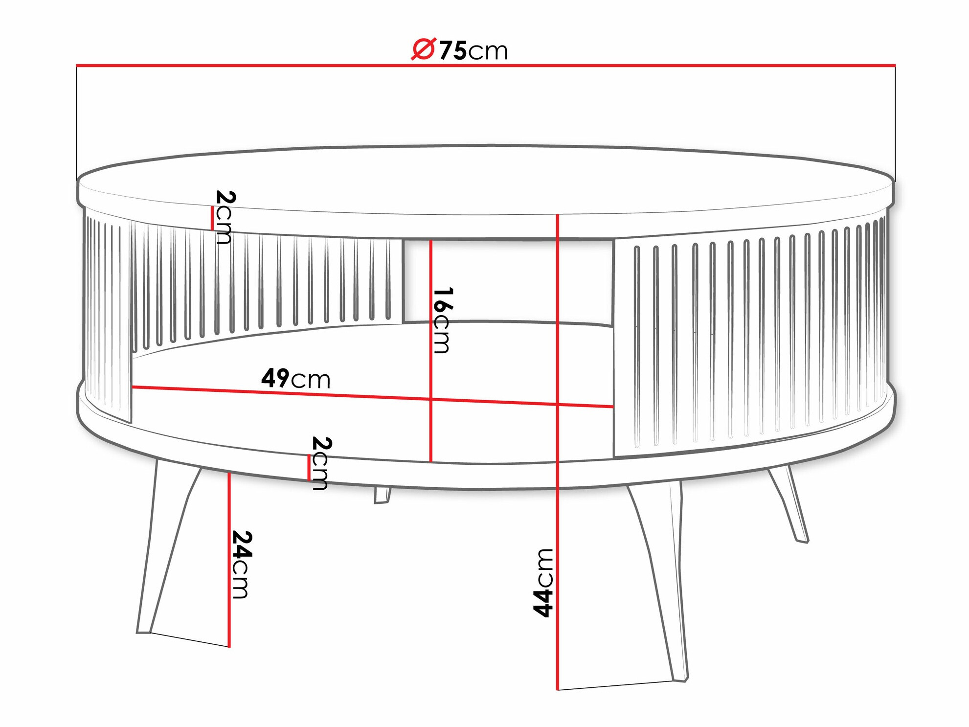 Couchtisch Vitum II (Rosa + Weiss)