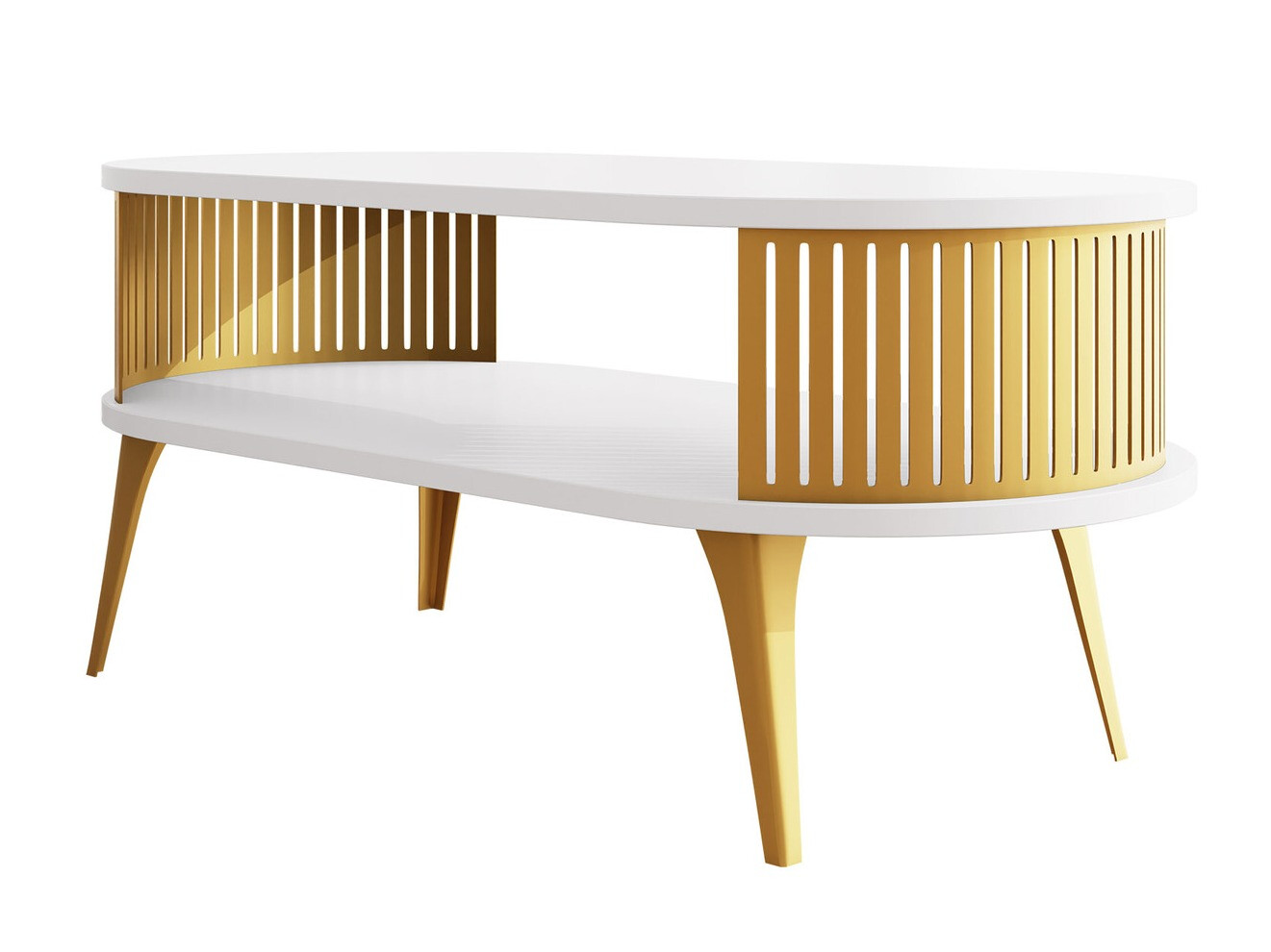 Couchtisch Vitum IV (Gold + Weiss)