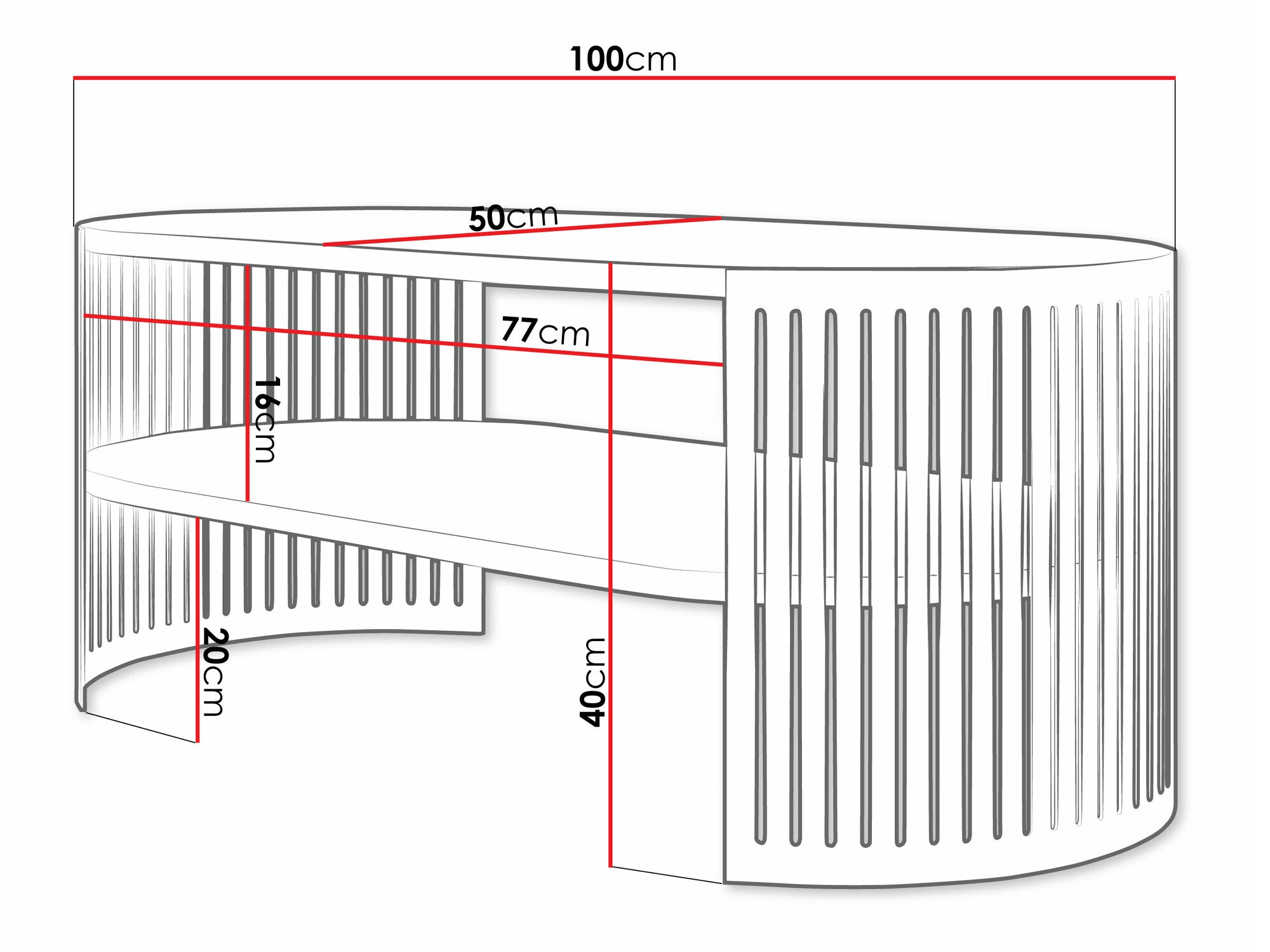 Couchtisch Civer IV (Gold + Weiss)