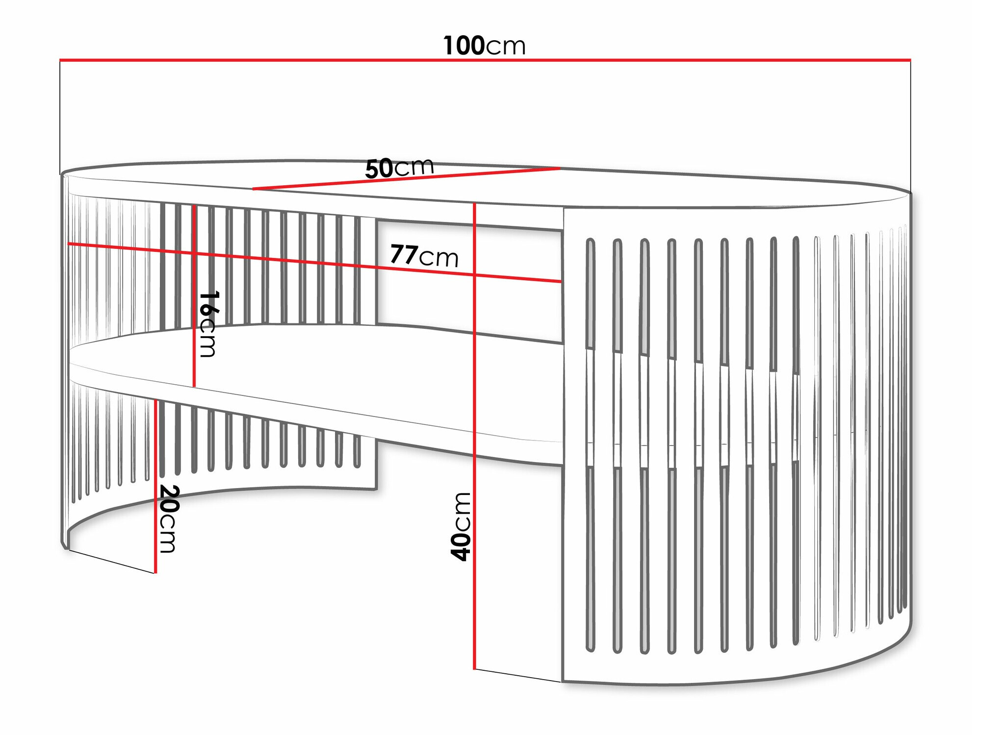 Couchtisch Civer V (Rosa + Weiss)