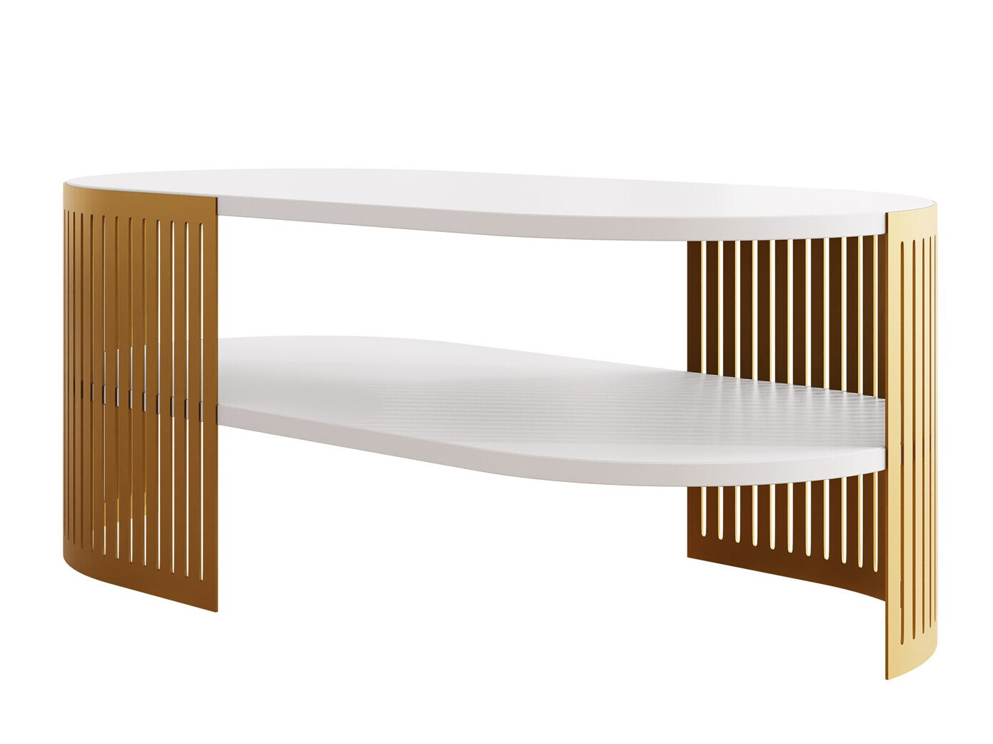 Couchtisch Civer VII (Gold + Weiss)