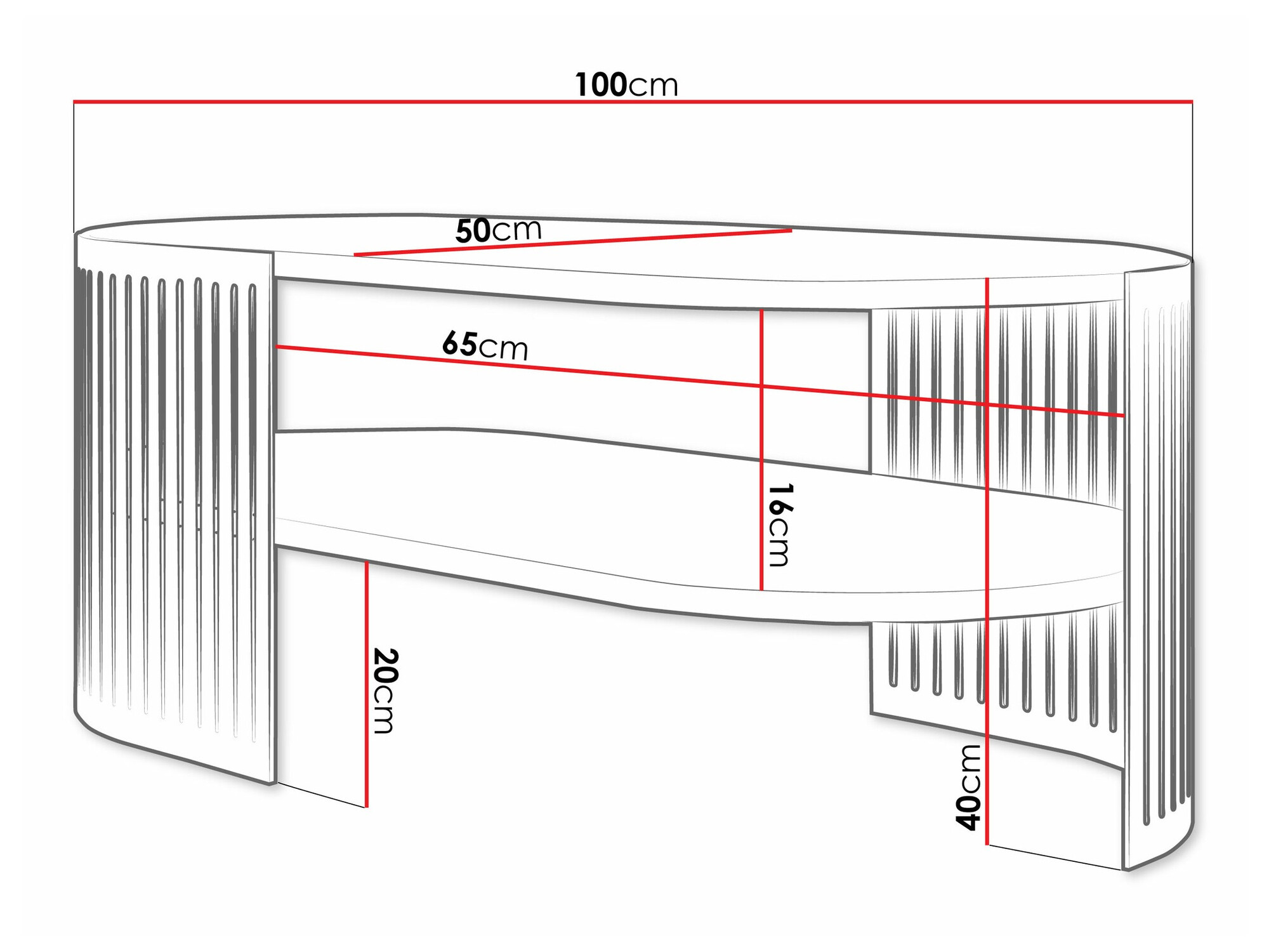 Couchtisch Civer VII (Gold + Weiss)