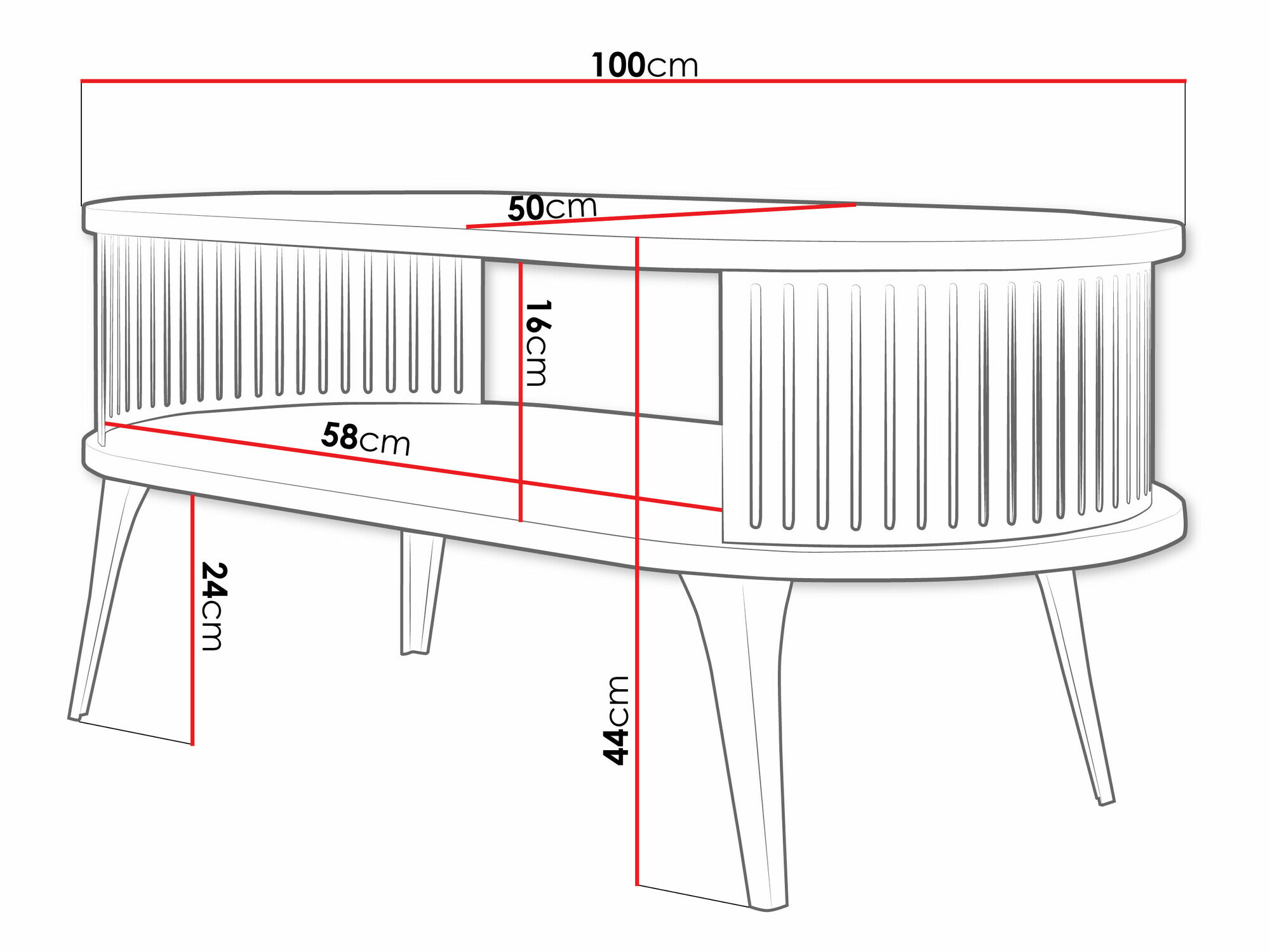 Couchtisch Vitum V (Rosa + Weiss)