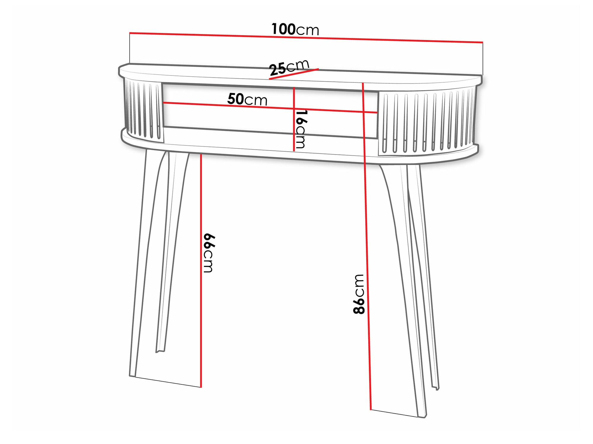 Konsolentisch Vitum I (Gold + Weiss)