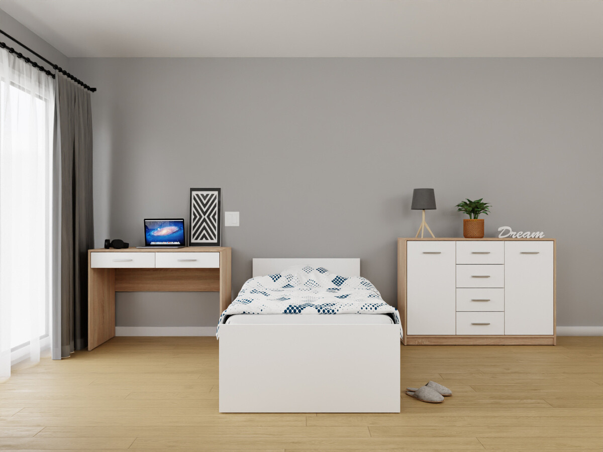 Schlafzimmer-Set Novsore 149 (Sonoma-Eiche + Weiss)
