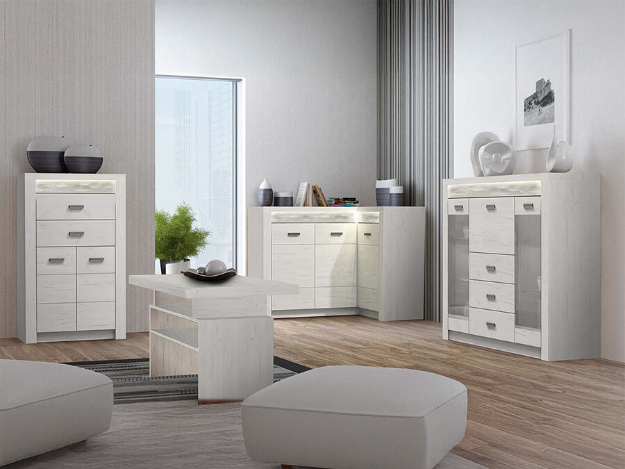 Wohnzimmer-Set Serfeno 121 (Craft weiss)