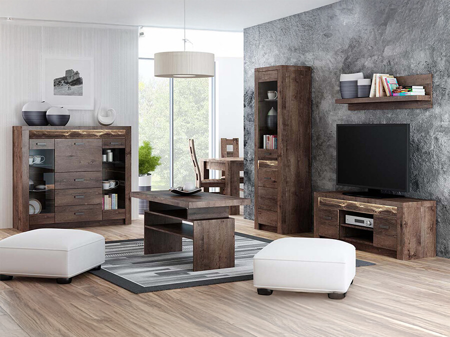 Wohnzimmer-Sets Serfeno 122 (Esche dunkel)