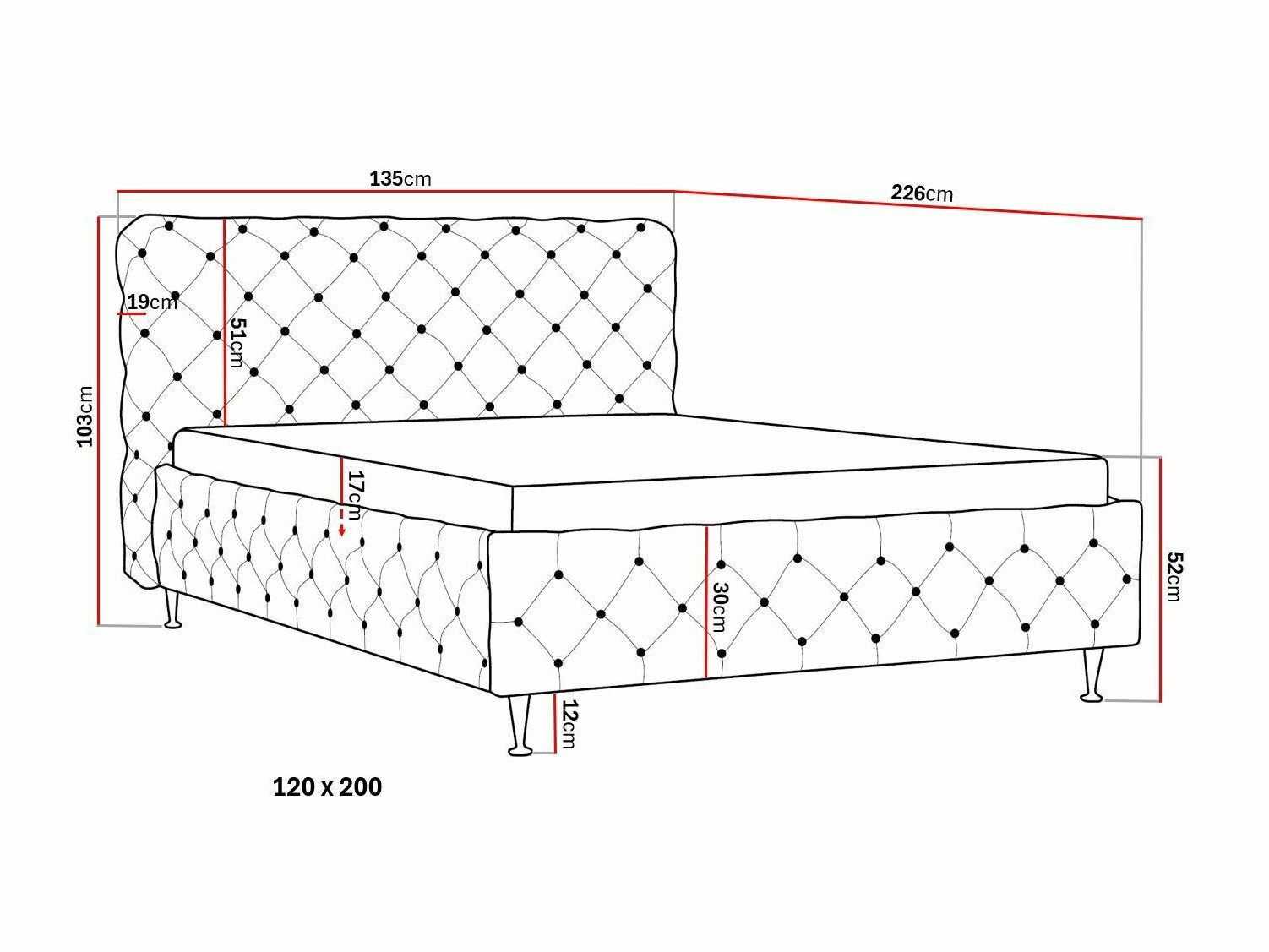 Bett Seattle 199 (Bluvel 19)