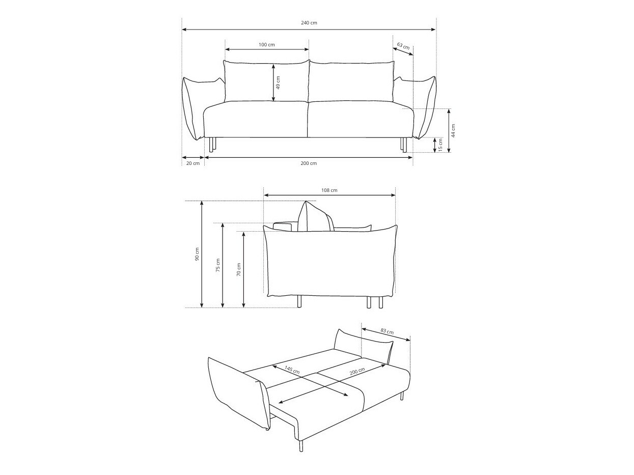 Schlafsofa Kingston 131 (Horizon 08)