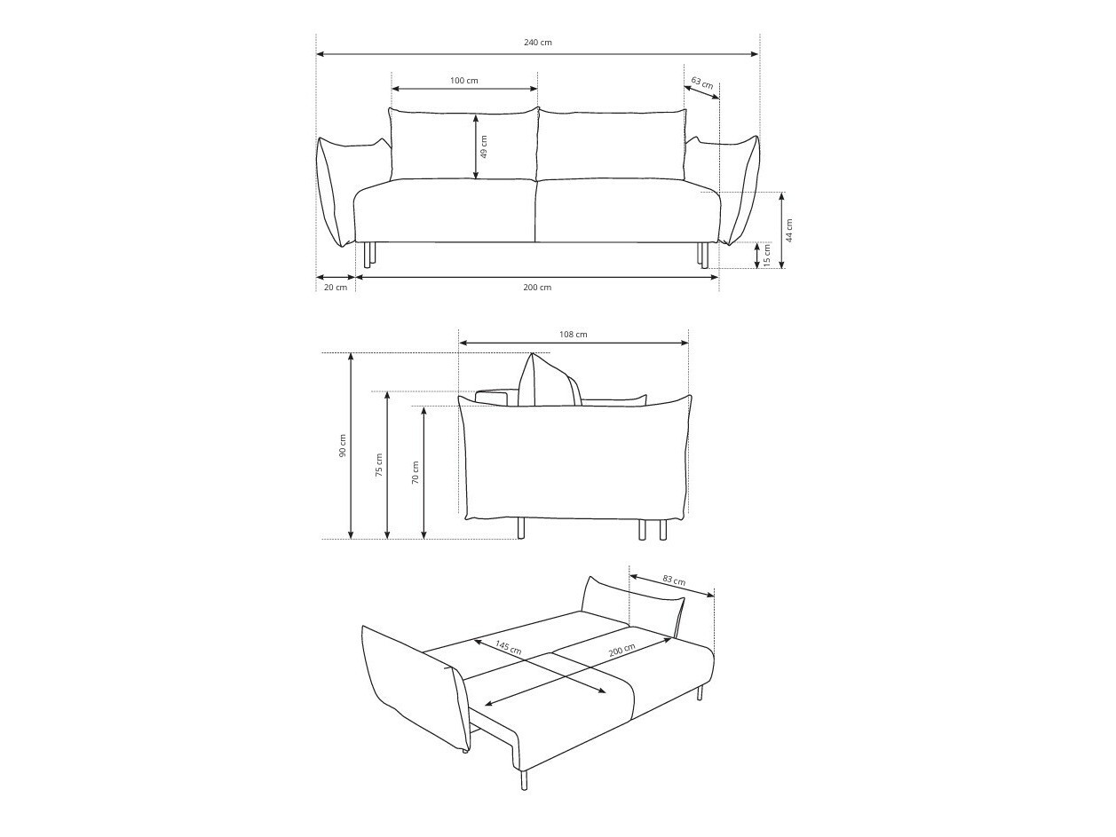 Schlafsofa Kingston 131 (Horizon 38)