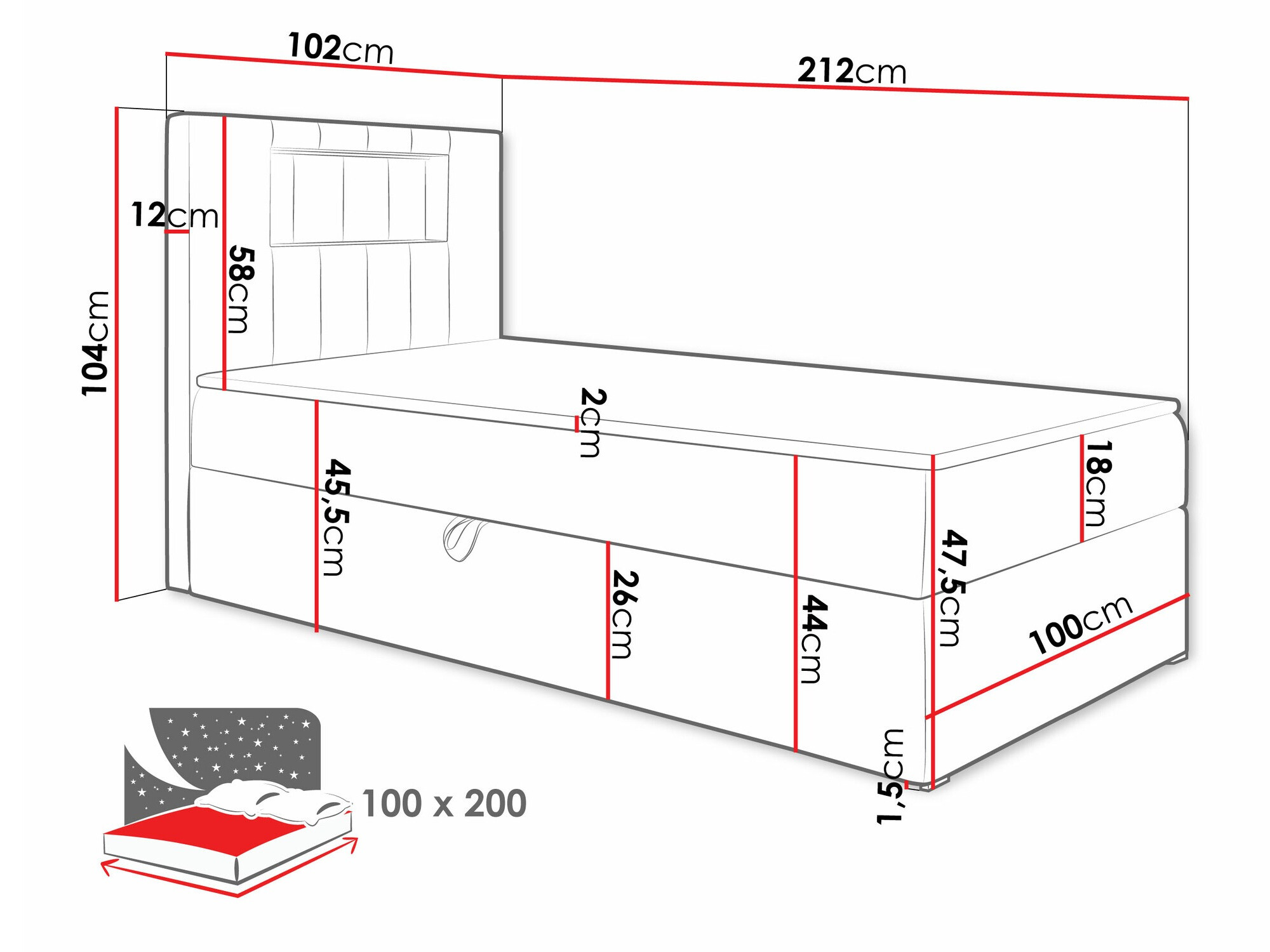 Boxspringbett Lucus V (Soft 017 + Fresh 11)