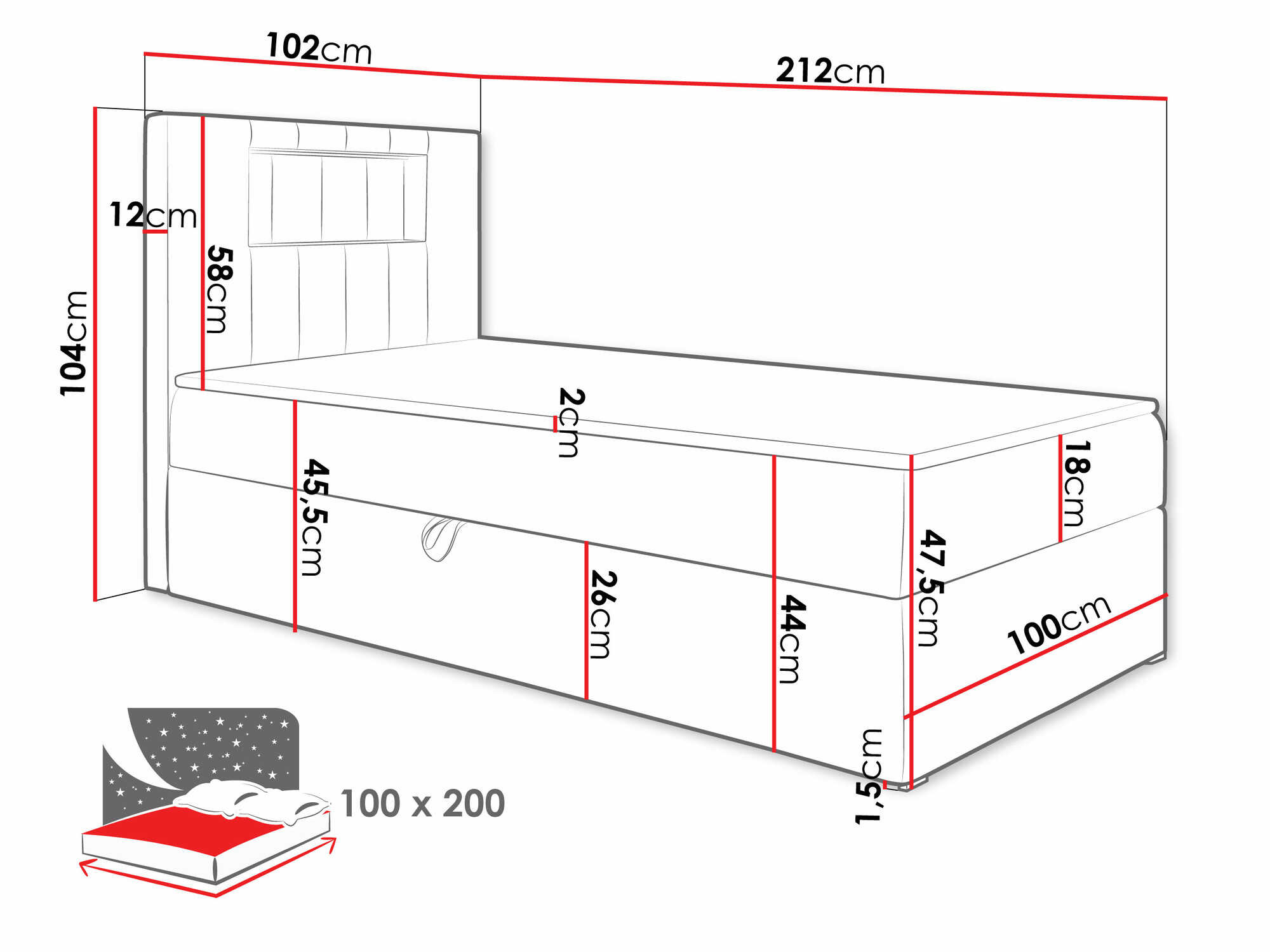 Boxspringbett Lucus V (Soft 017 + Fresh 34)