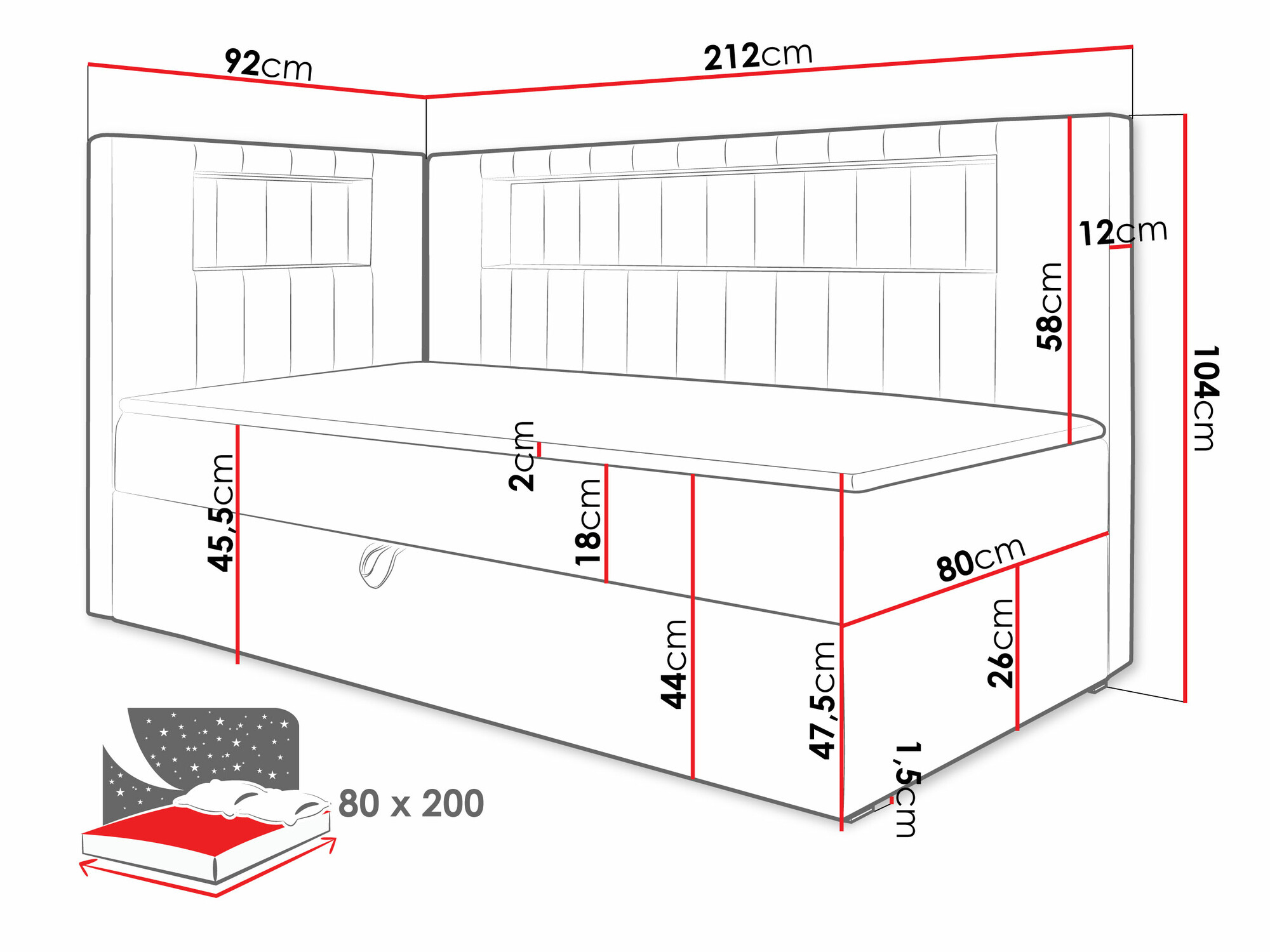 Boxspringbett Baltimore 172 (Soft 017 + Fresh 14)