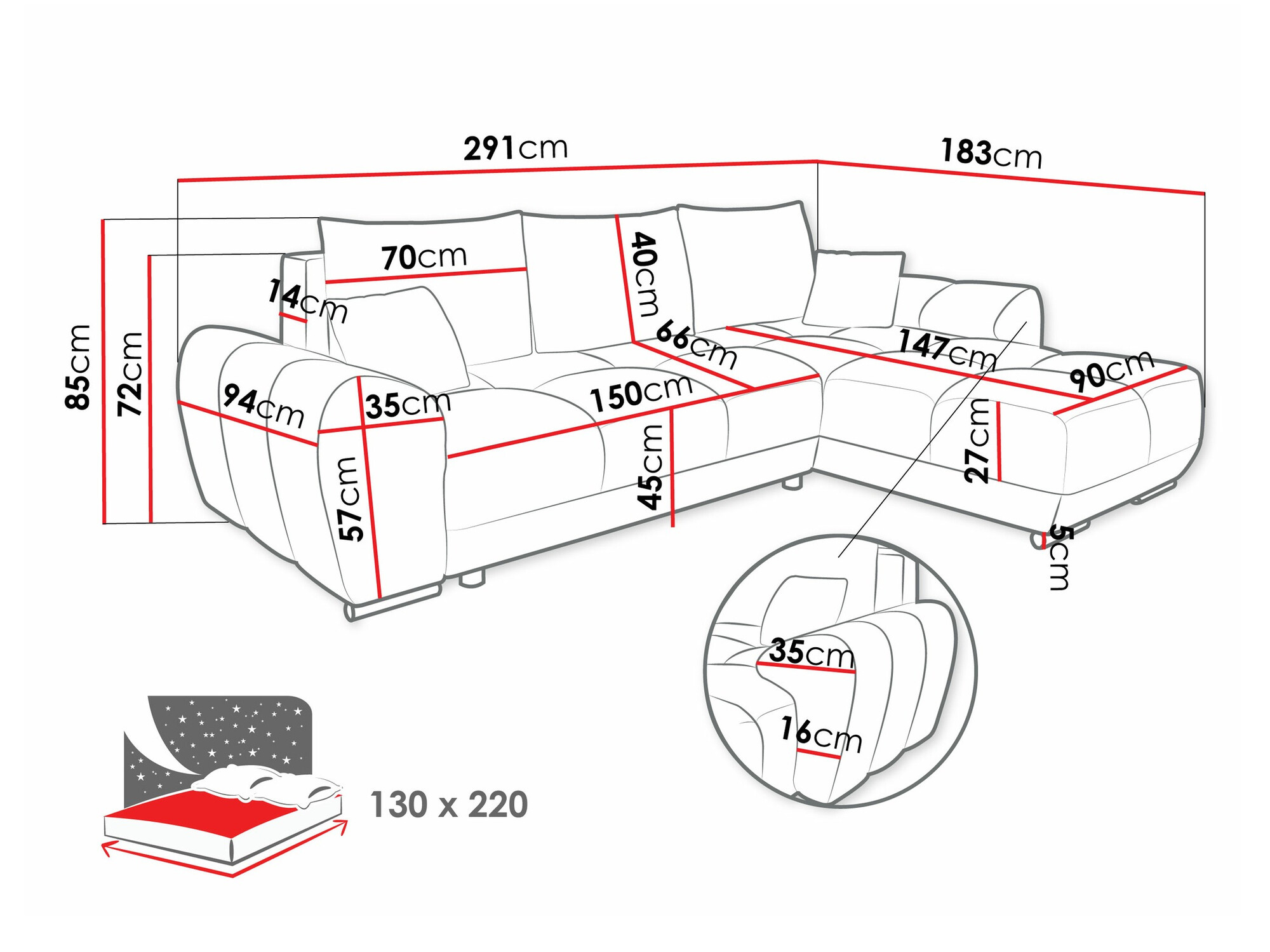 Ecksofa Signis (Velo 621)