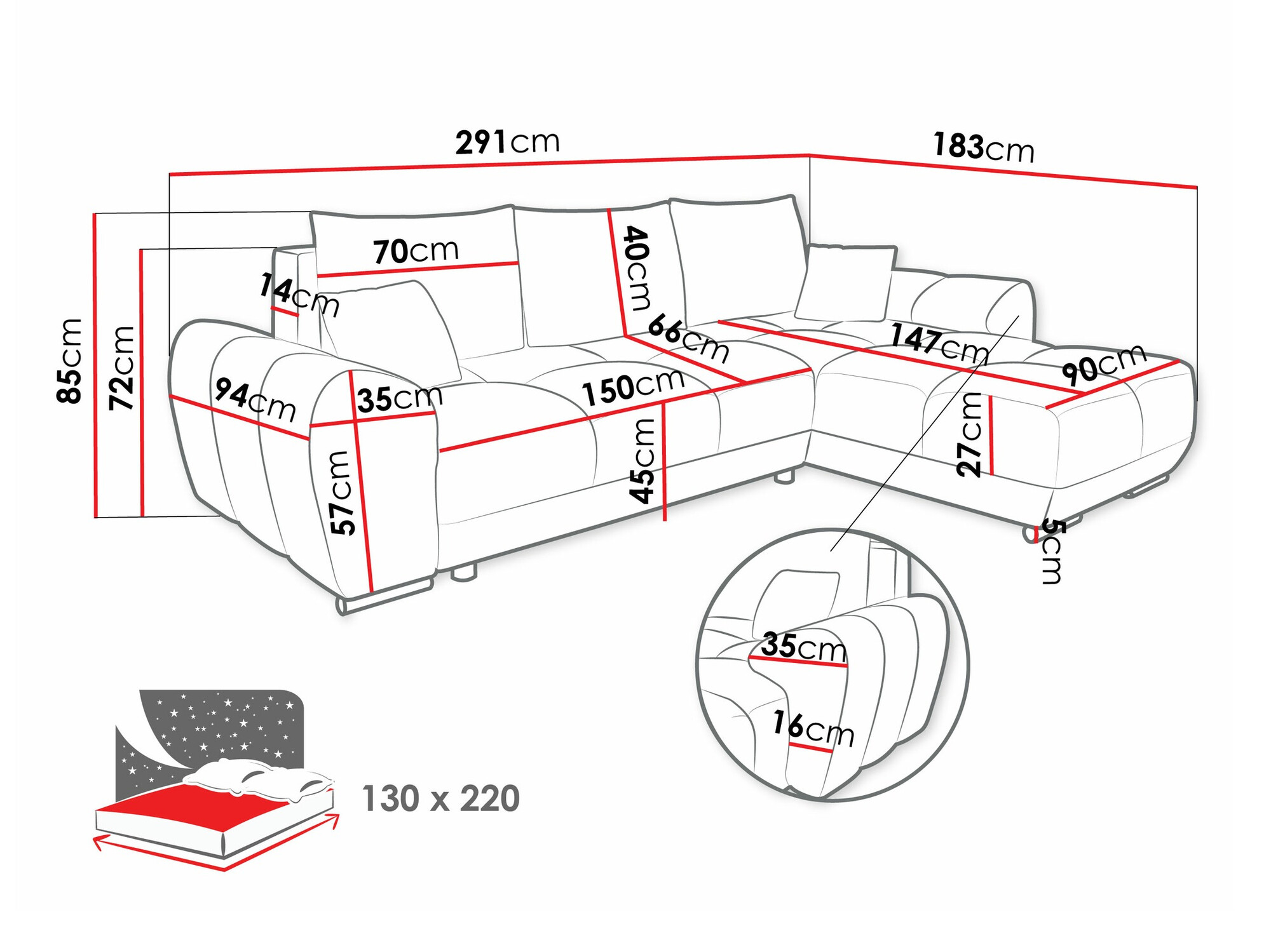 Ecksofa Signis (Velo 633)