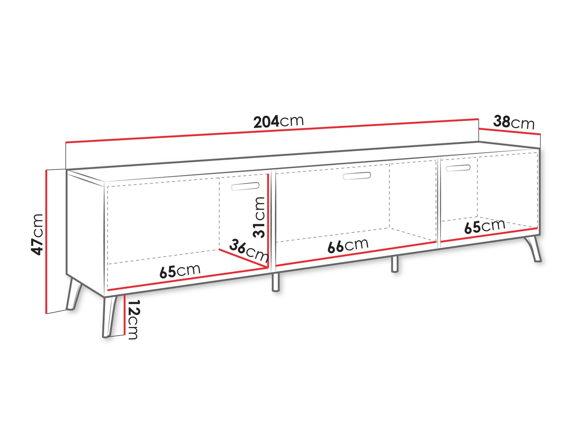 TV-Möbel Comfivo Capella I (Weiss + Weiss glänzend)