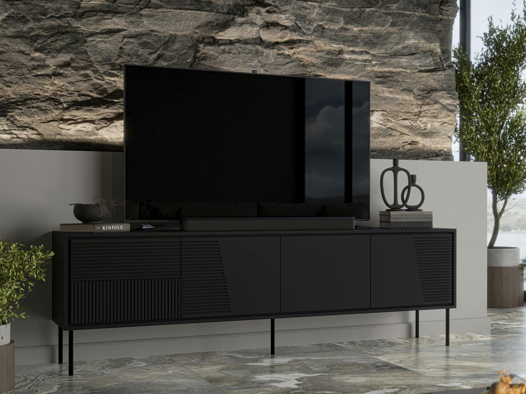 TV-Möbel Charlotte 209 (Schwarz)