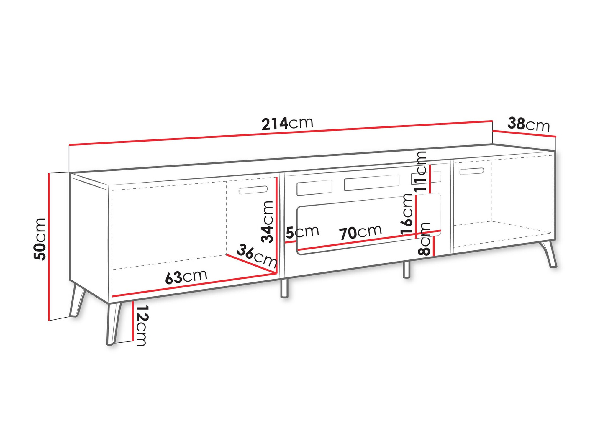 TV-Möbel Comfivo Capella III (Weiss + Weiss glänzend)