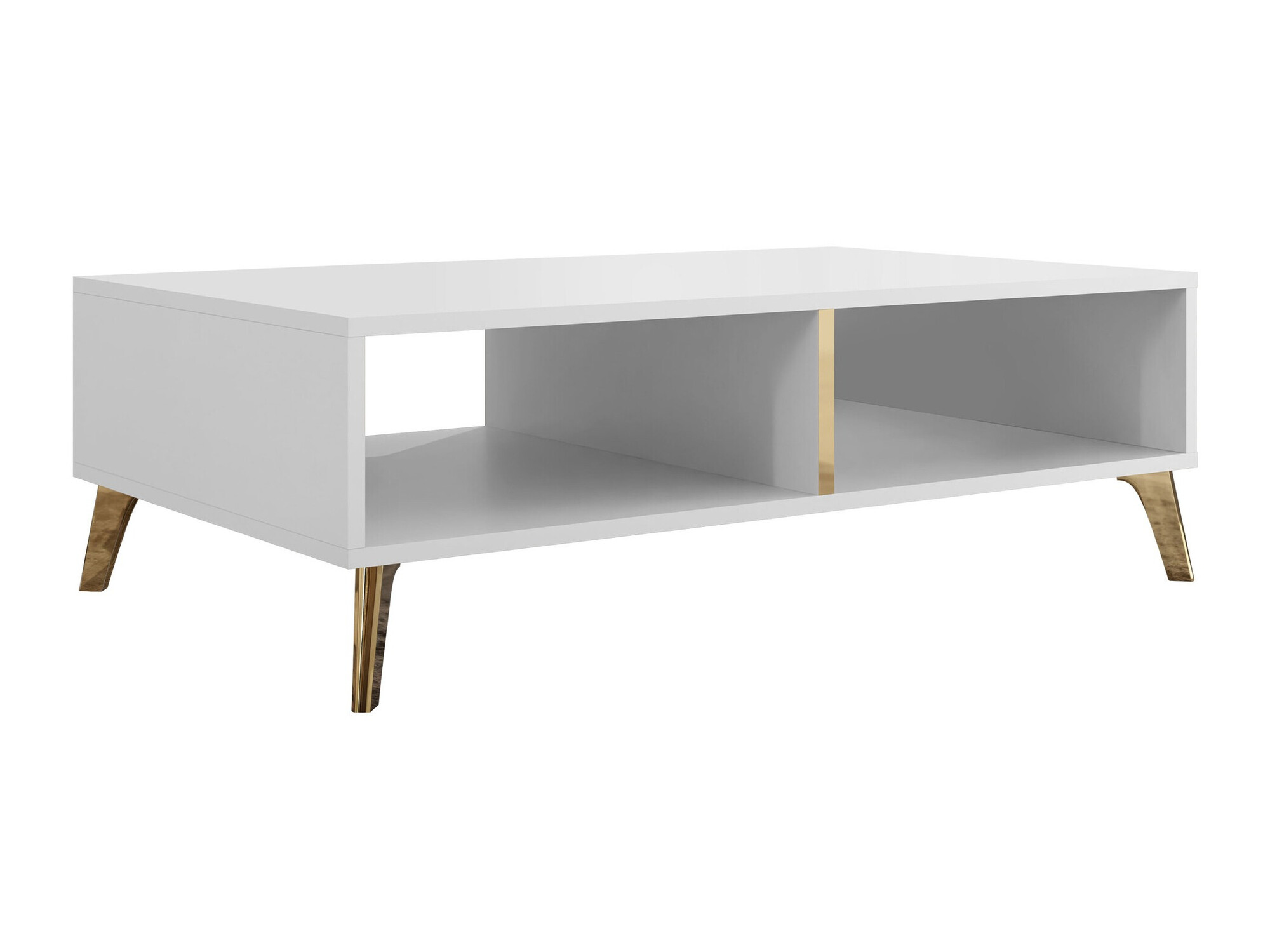 Wohnzimmer-Sets Comfivo Capella (Weiss + Weiss glänzend)