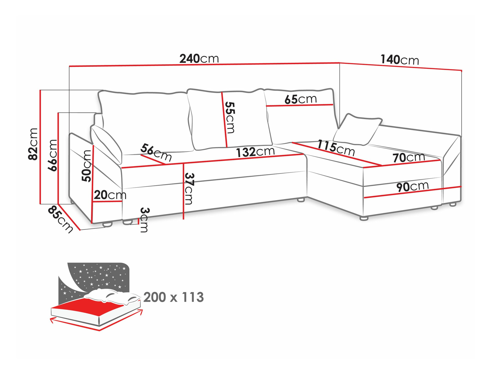 Ecksofa Memphis 104 (Poso 05)