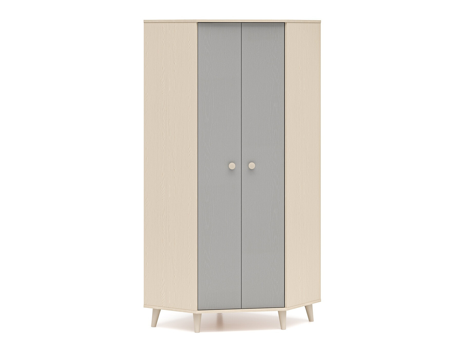 Eckkleiderschrank Tortoli 100 (Grau)