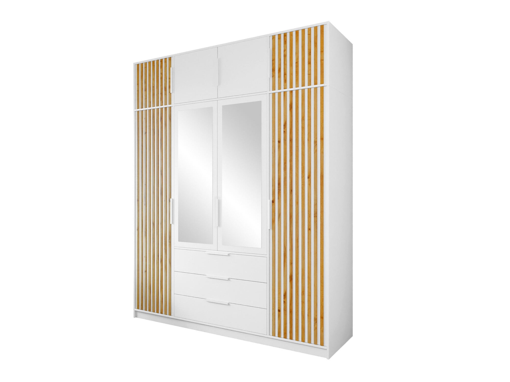 Kleiderschrank Collis II (Weiss + Wotan Eiche)
