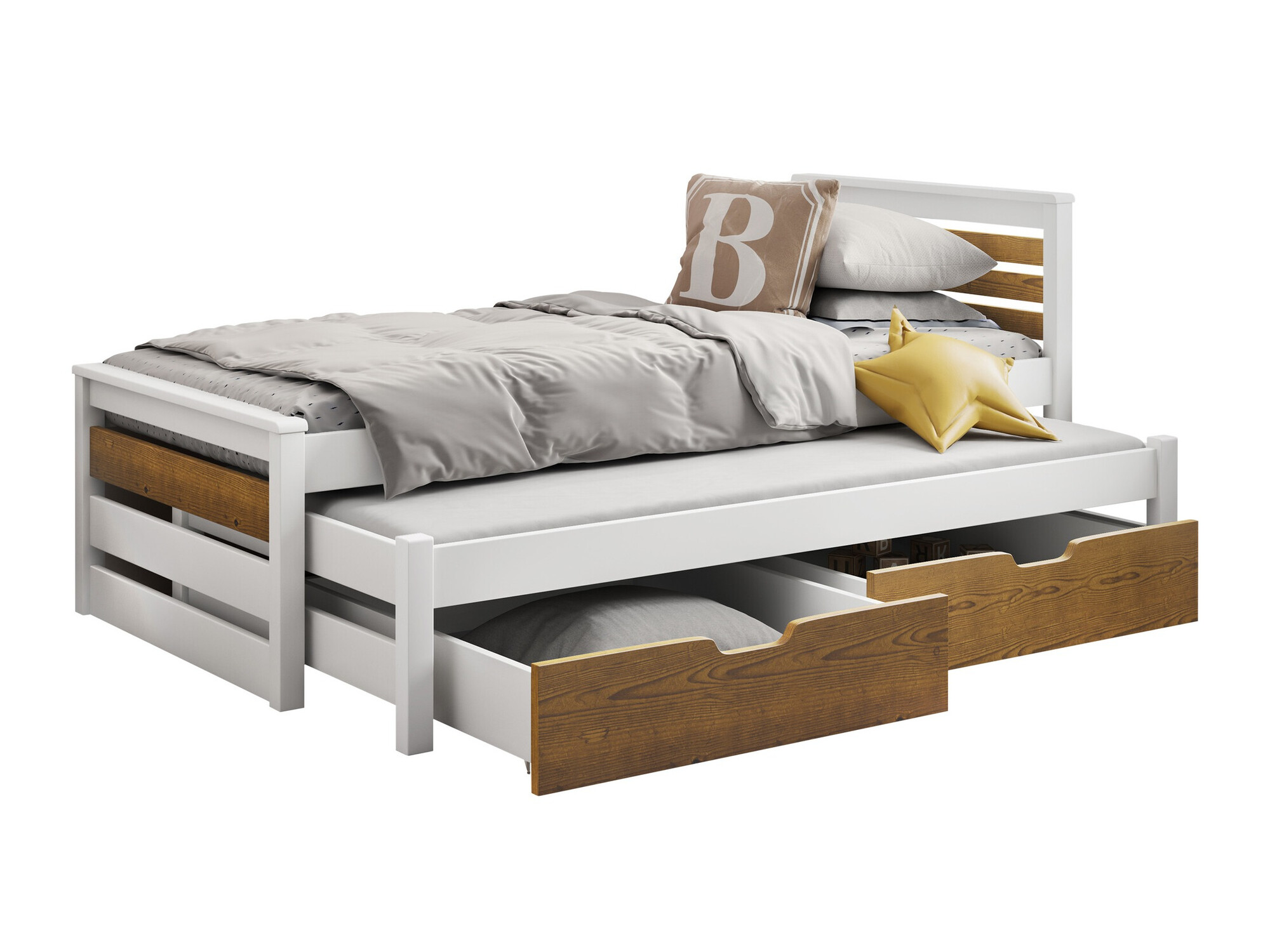 Bett Henderson 170 (Weiss + Sonoma-Eiche)