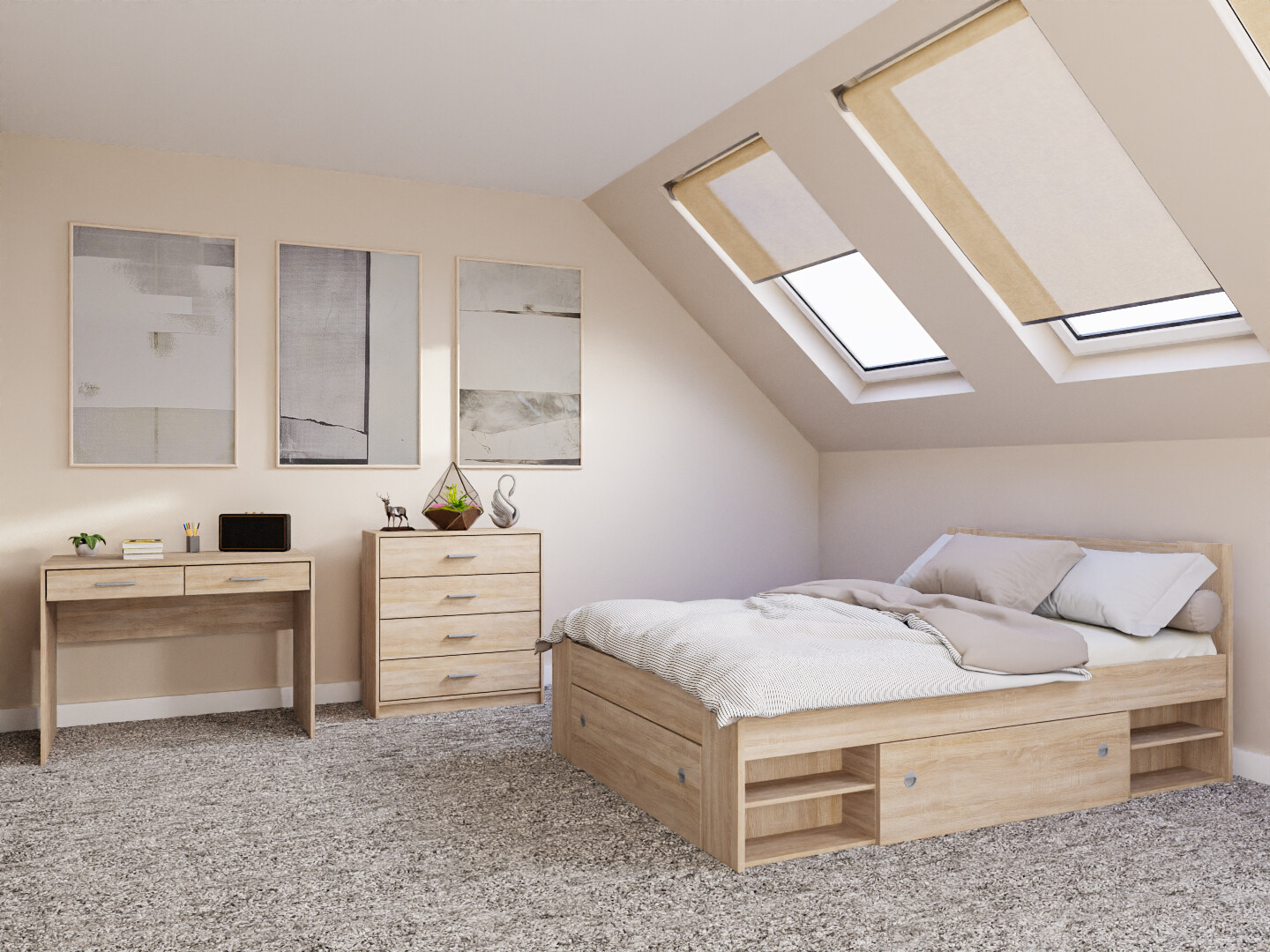 Schlafzimmer-Set Novsore 155 (Sonoma eichenholz)