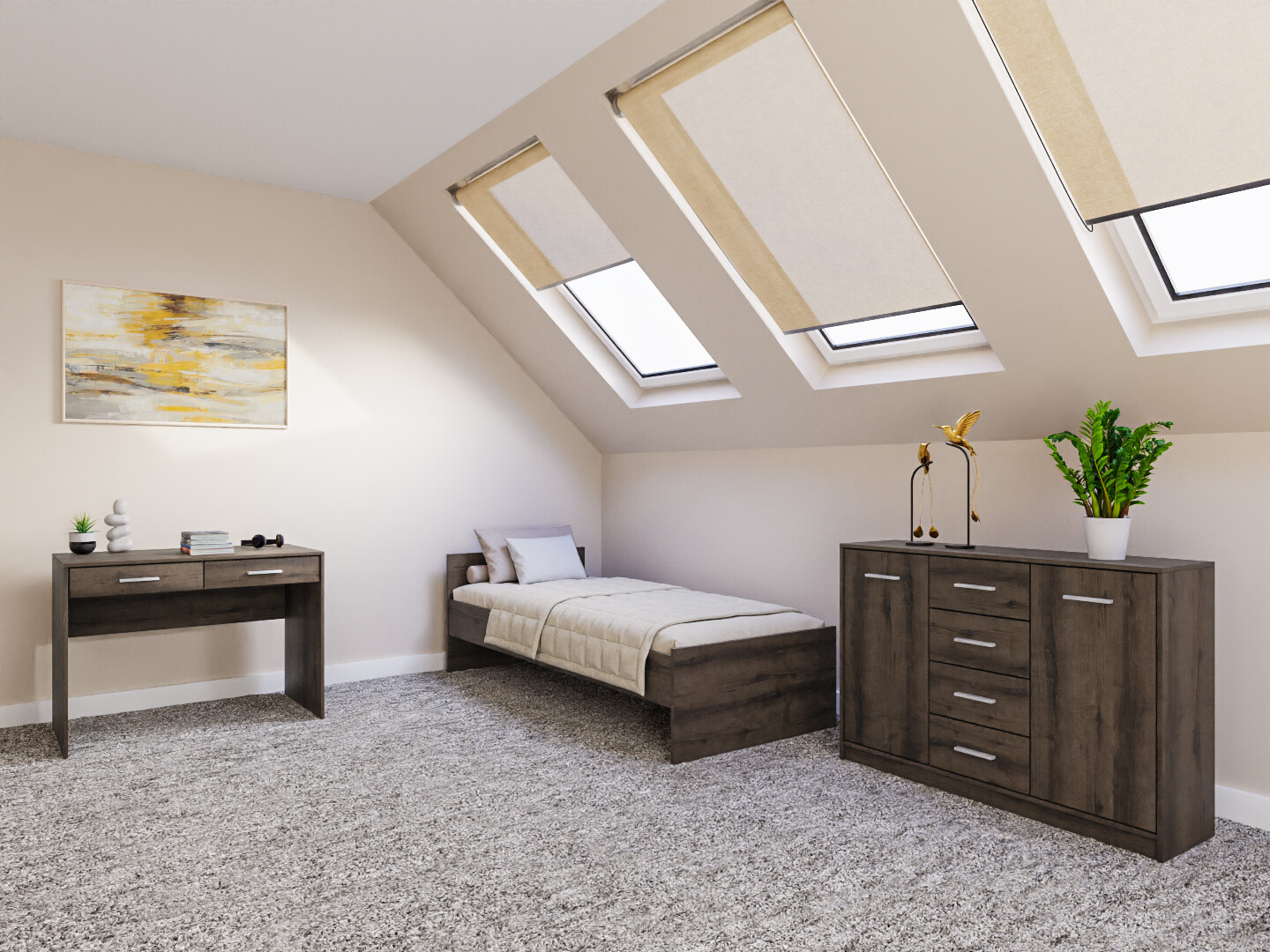 Schlafzimmer-Set Novsore 149 (Eichenholzoptik dunkel)